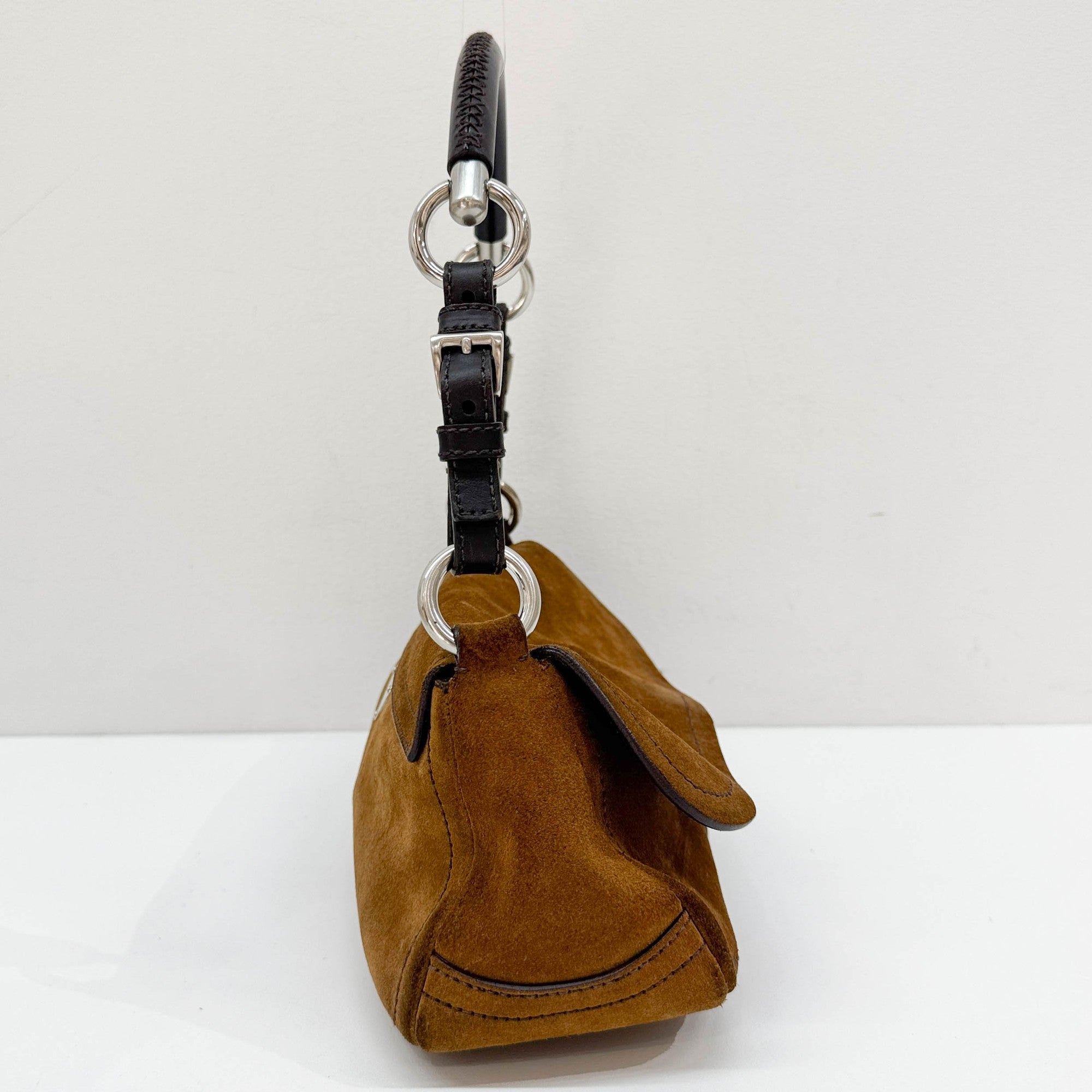 Brown Suede Shoulder Bag