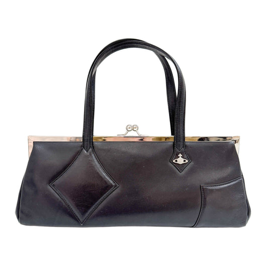 Orb Black Leather Shoulder Bag