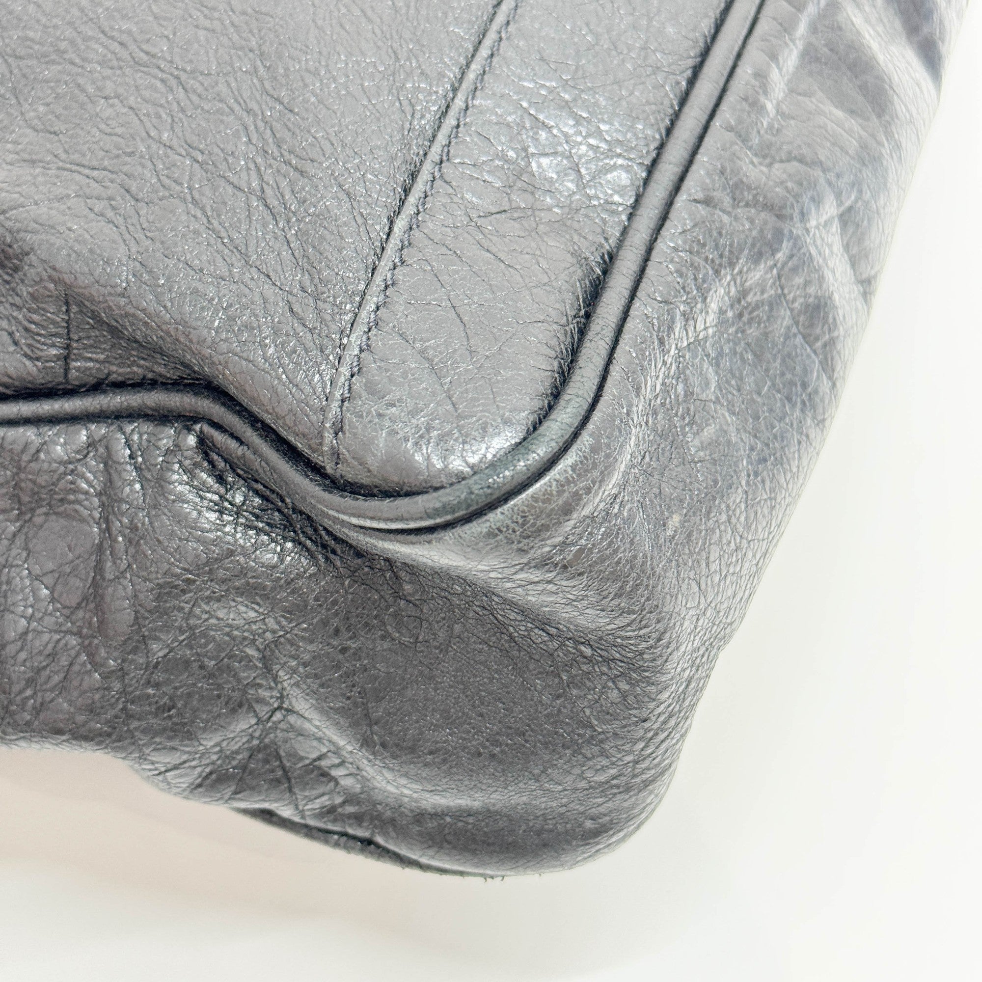 Papier Black Leather Two Way Bag