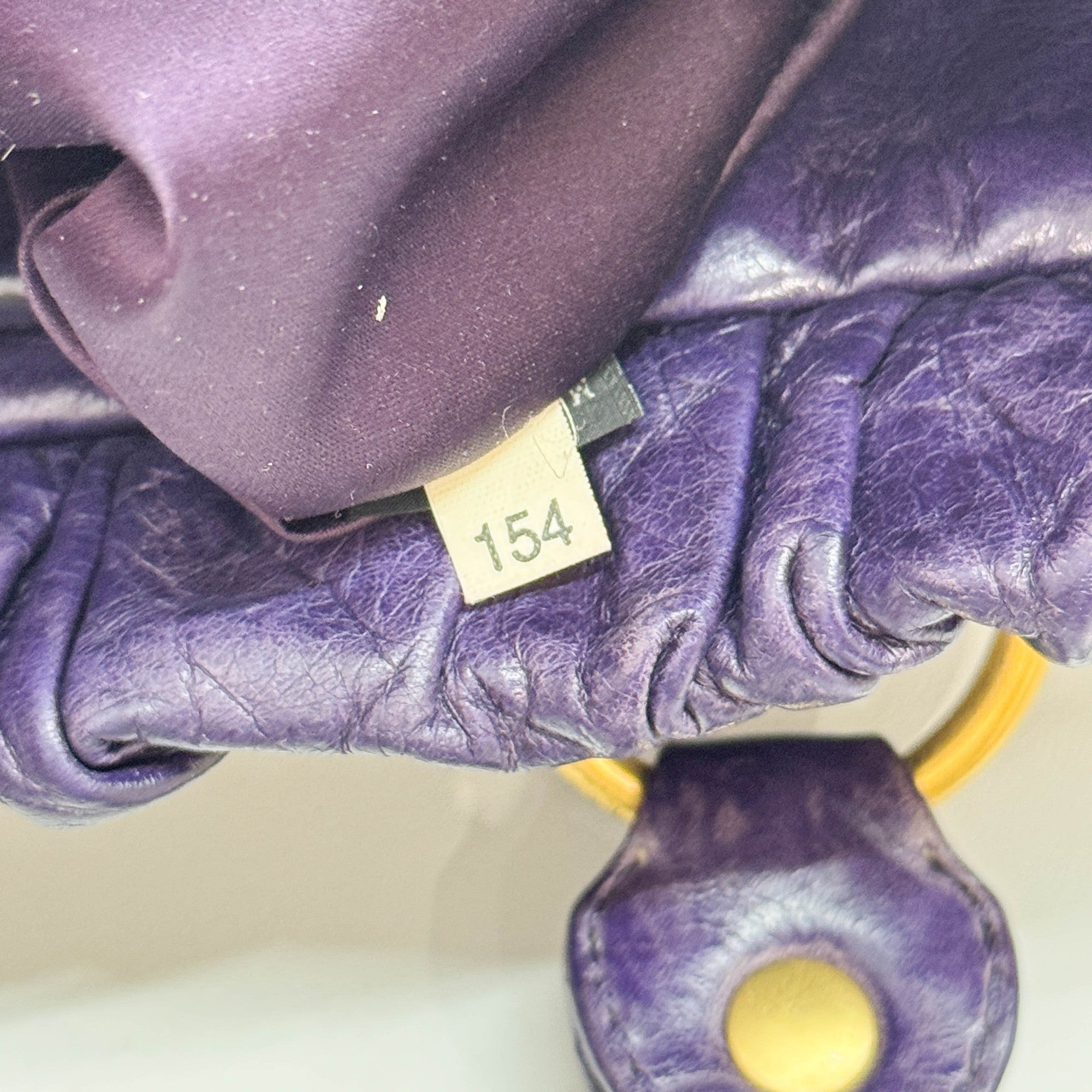 Vitello Purple Leather Two Way Bag