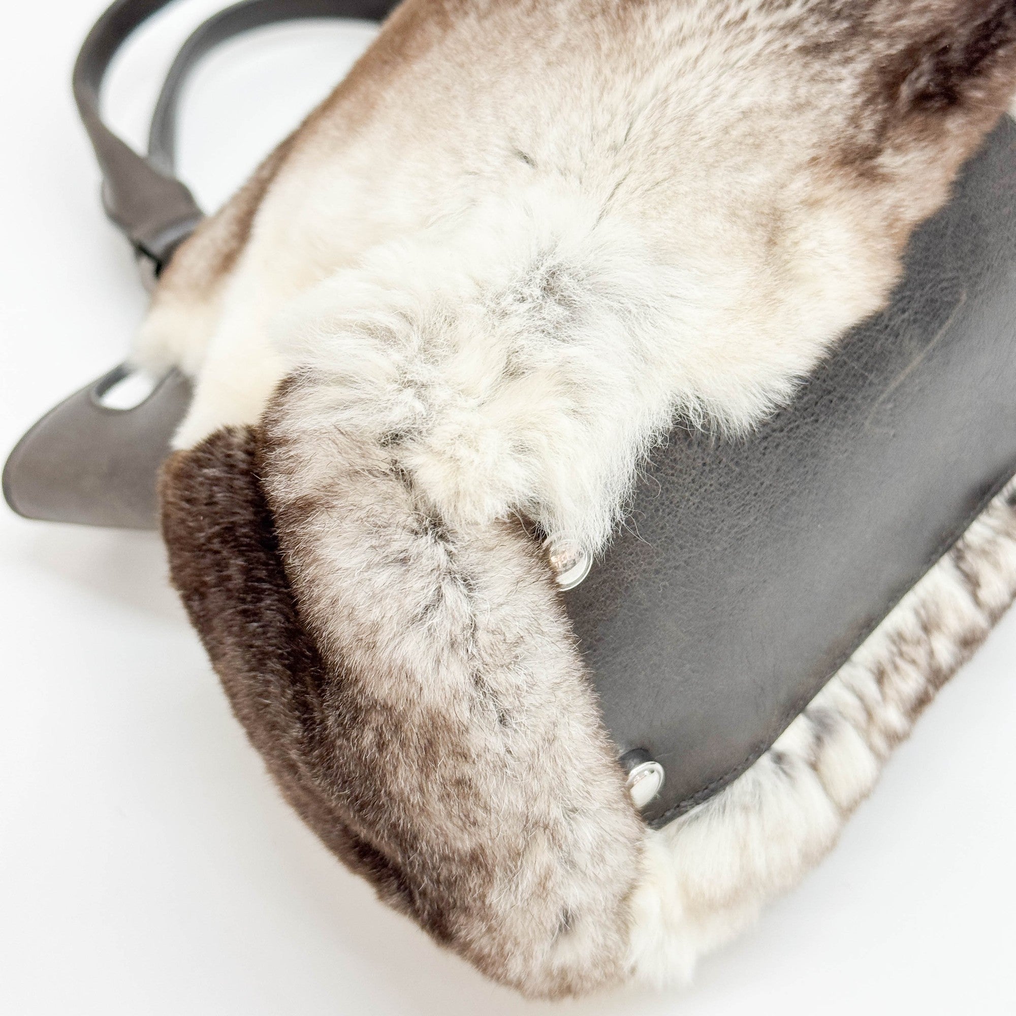 Marcello Grey Fur Hand Bag