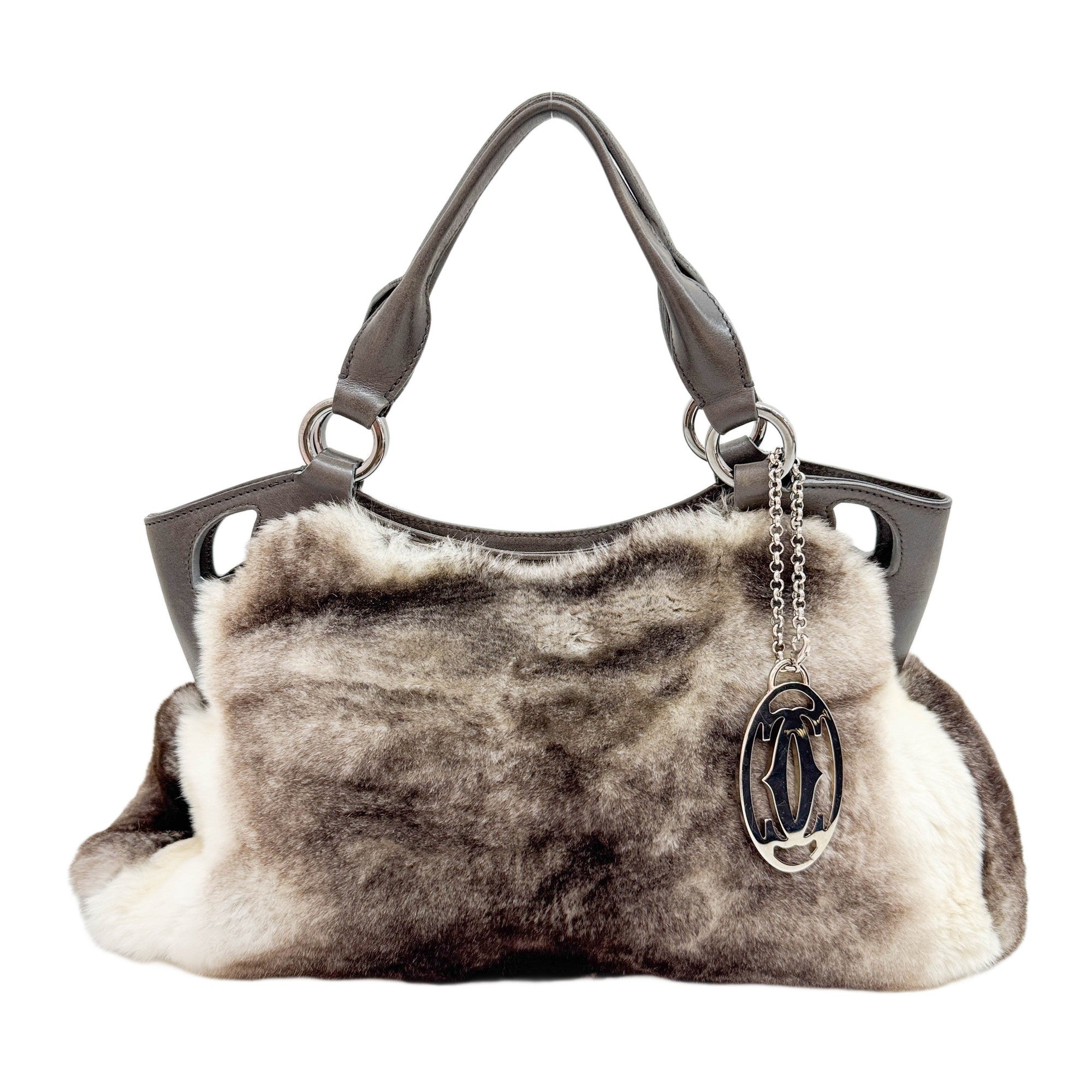 Marcello Grey Fur Hand Bag