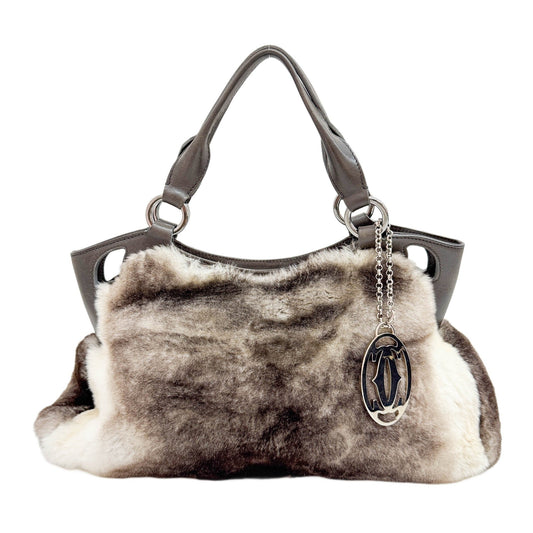 Marcello Grey Fur Hand Bag