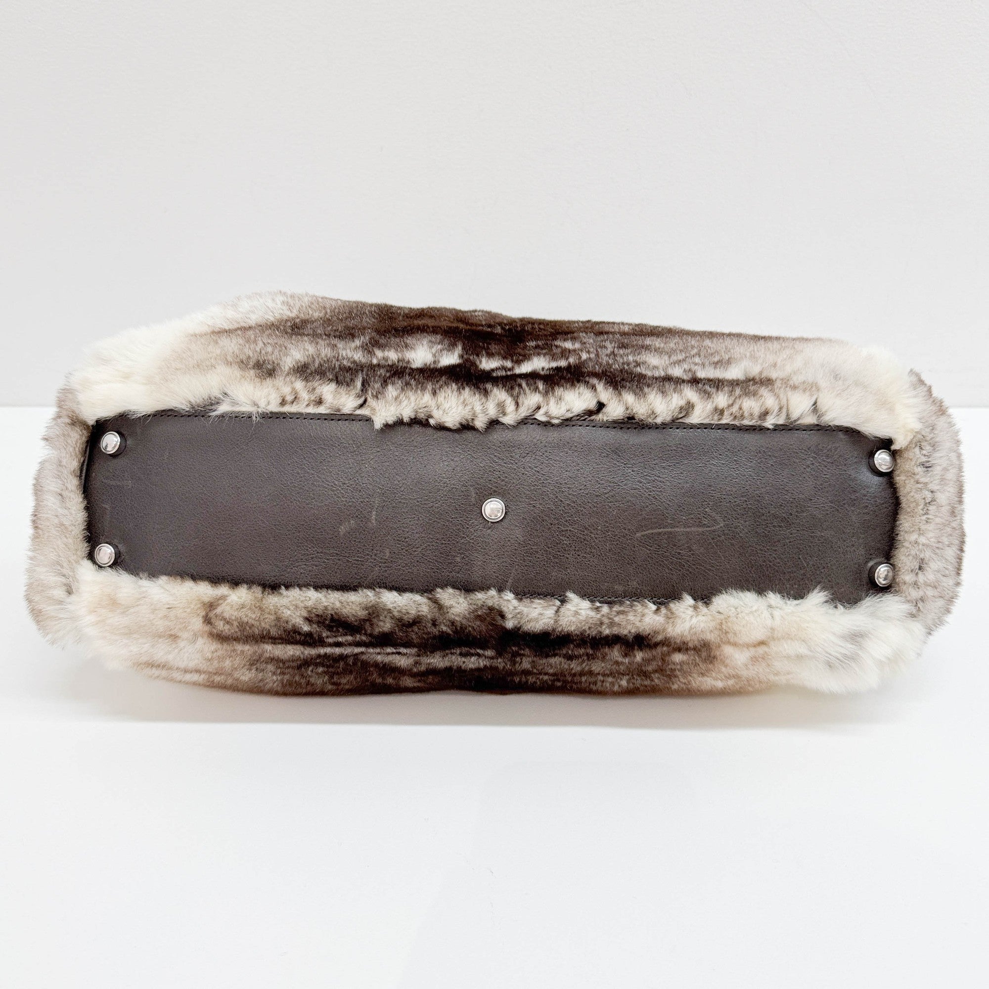 Marcello Grey Fur Hand Bag