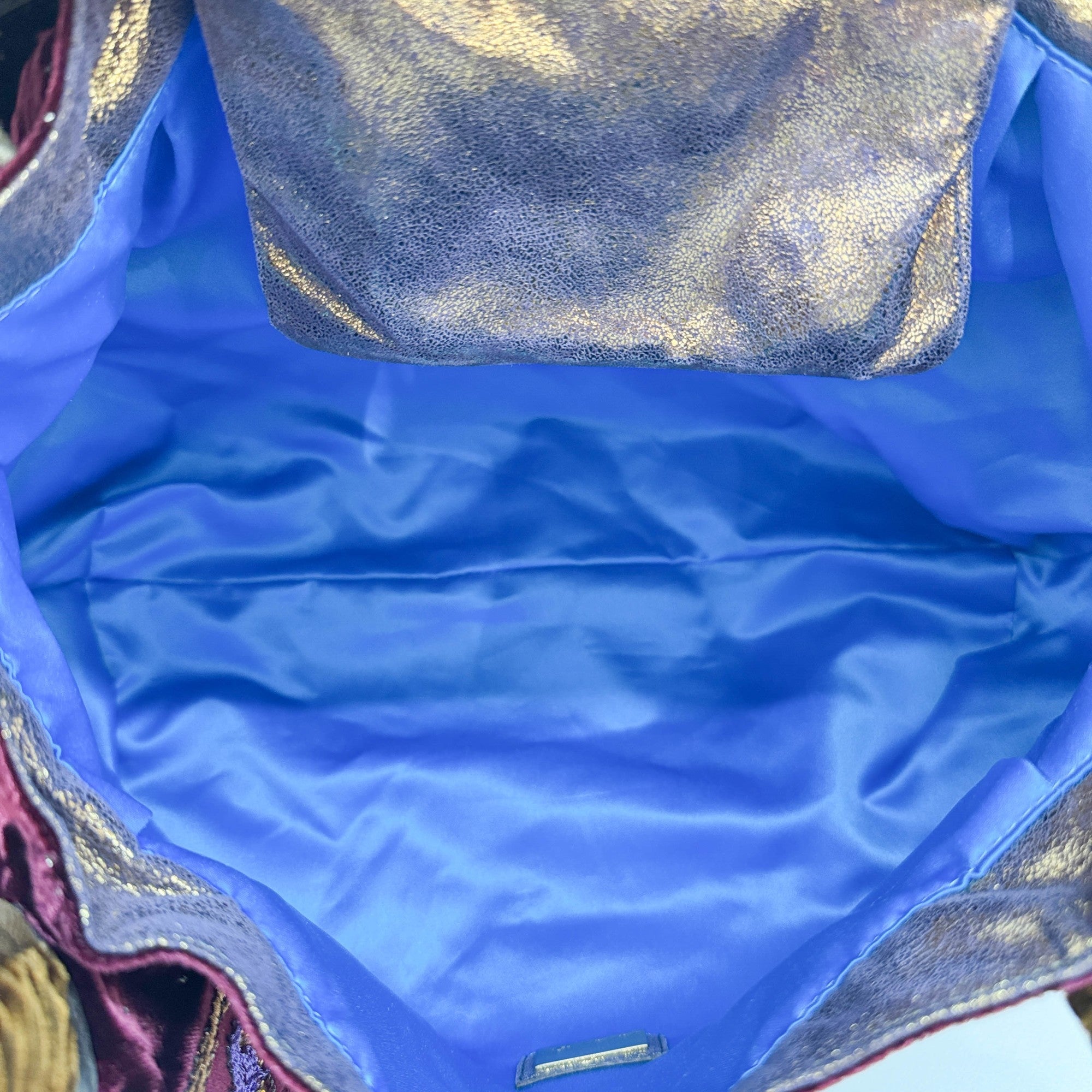 Spy Squirrel Embroidered Bordeaux Velvet Shoulder Bag