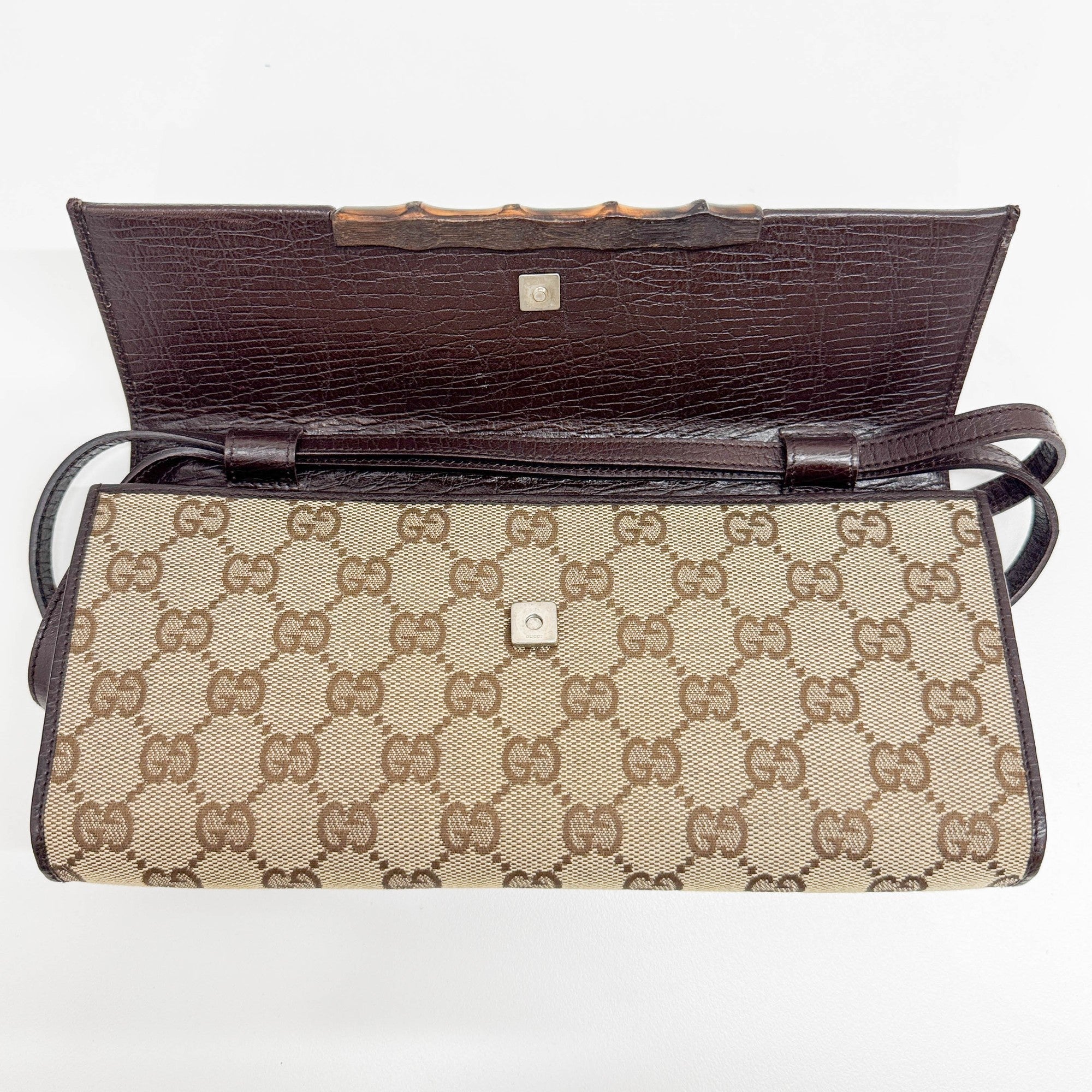 Bamboo Bullet Brown GG Canvas Shoulder Bag