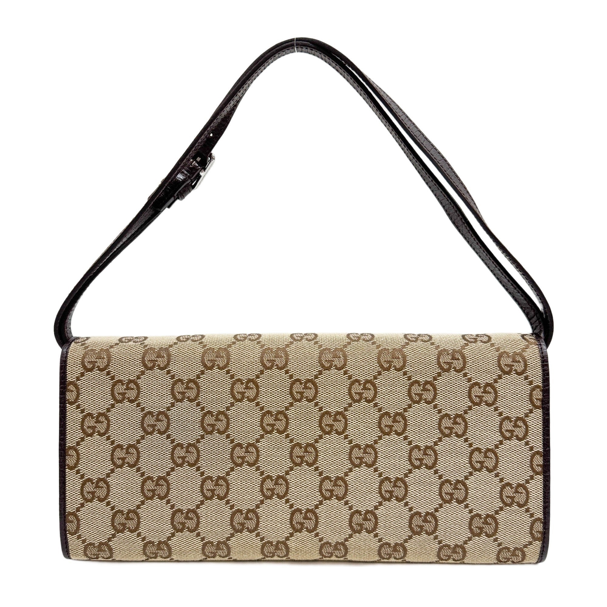 Bamboo Bullet Brown GG Canvas Shoulder Bag