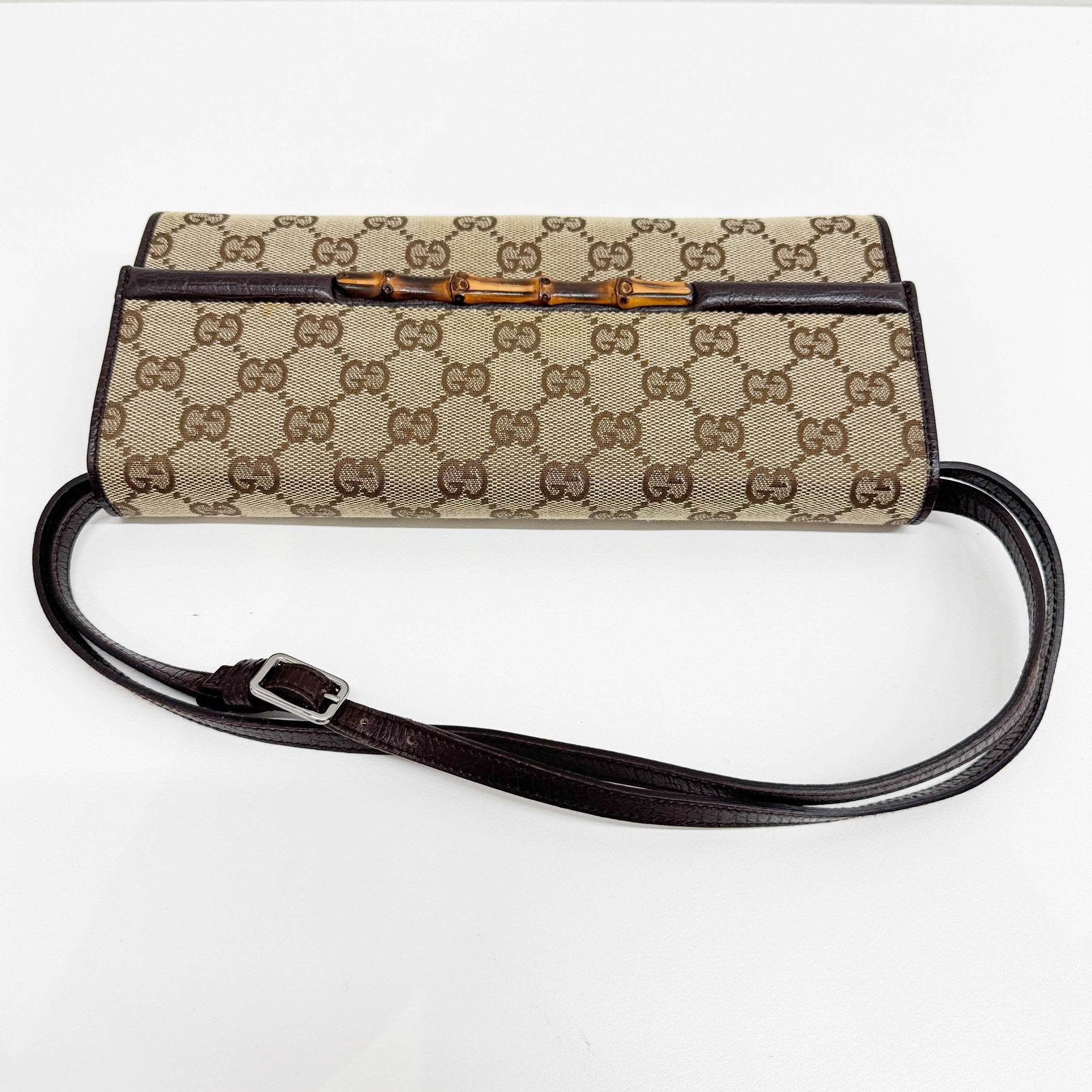 Bamboo Bullet Brown GG Canvas Shoulder Bag