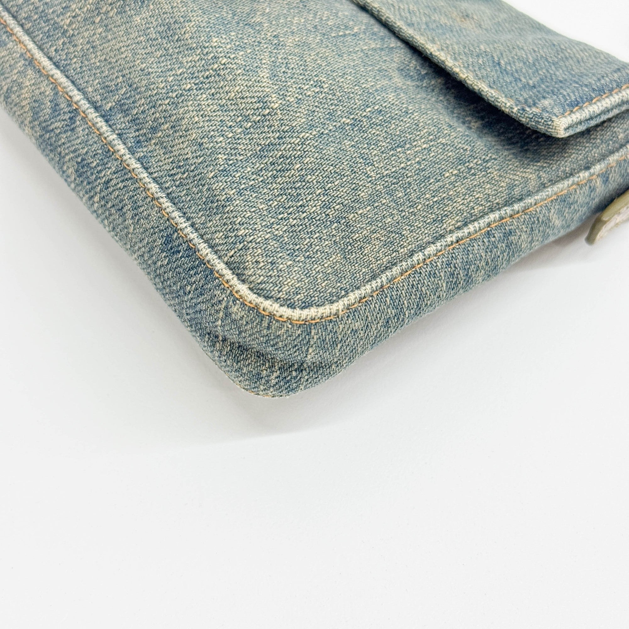 Mini Baguette Blue Denim Shoulder Bag