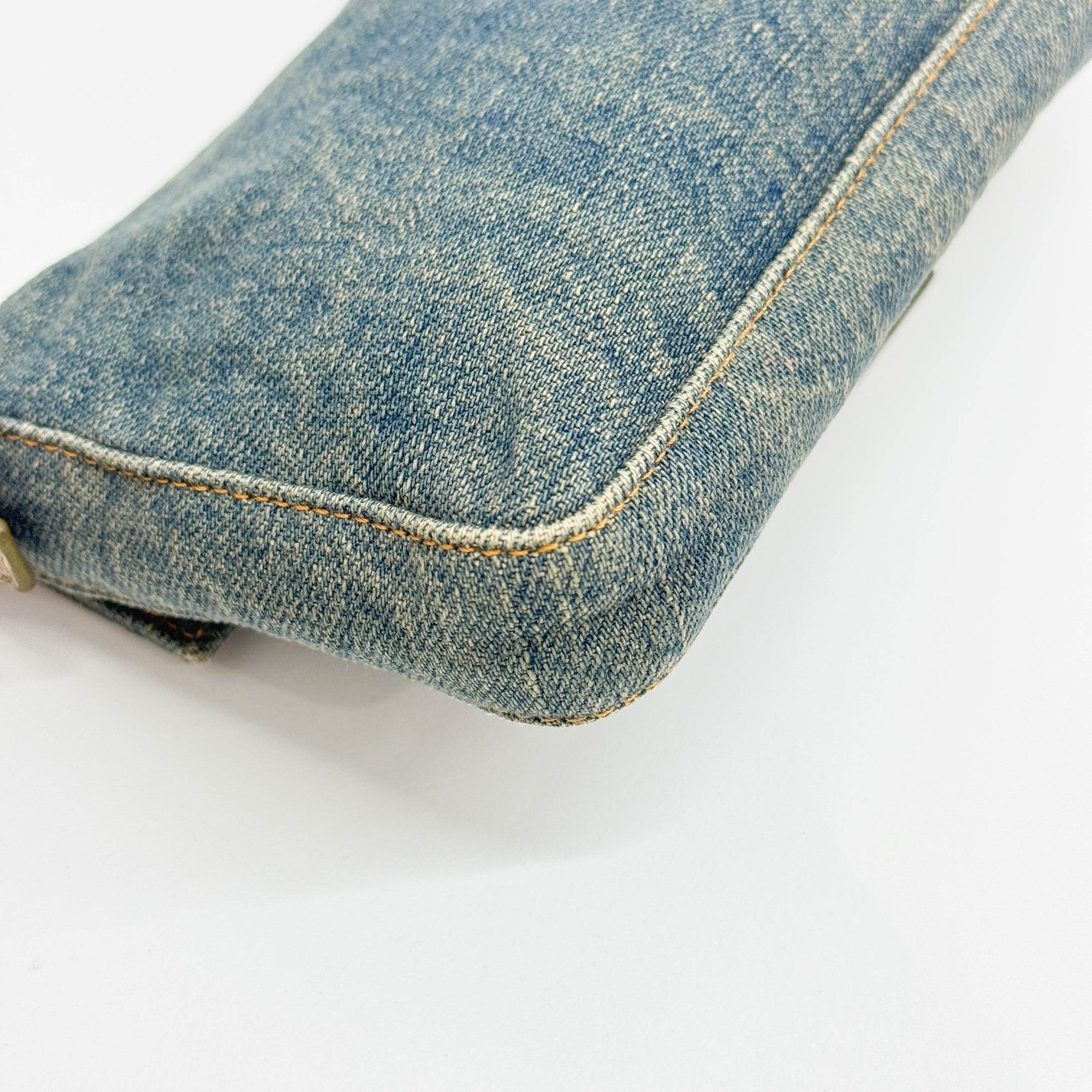 Mini Baguette Blue Denim Shoulder Bag