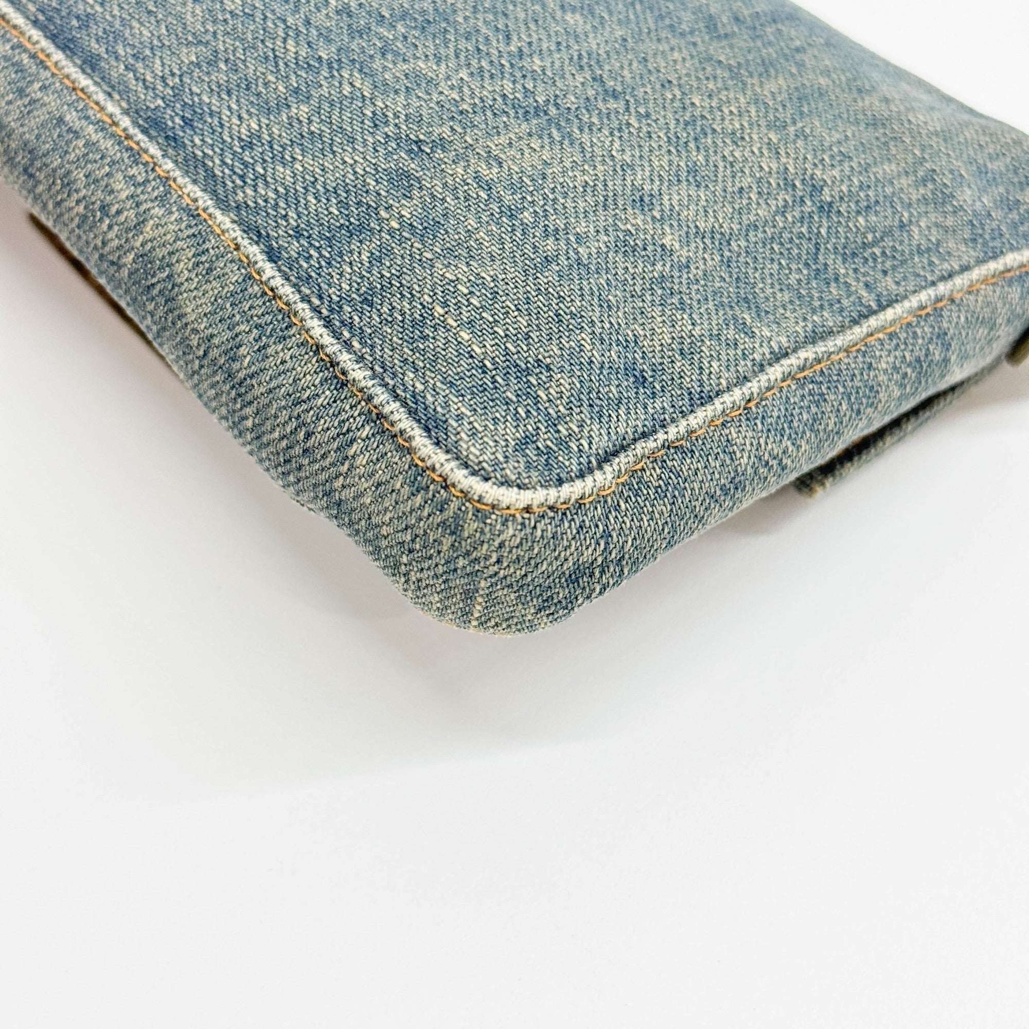 Mini Baguette Blue Denim Shoulder Bag