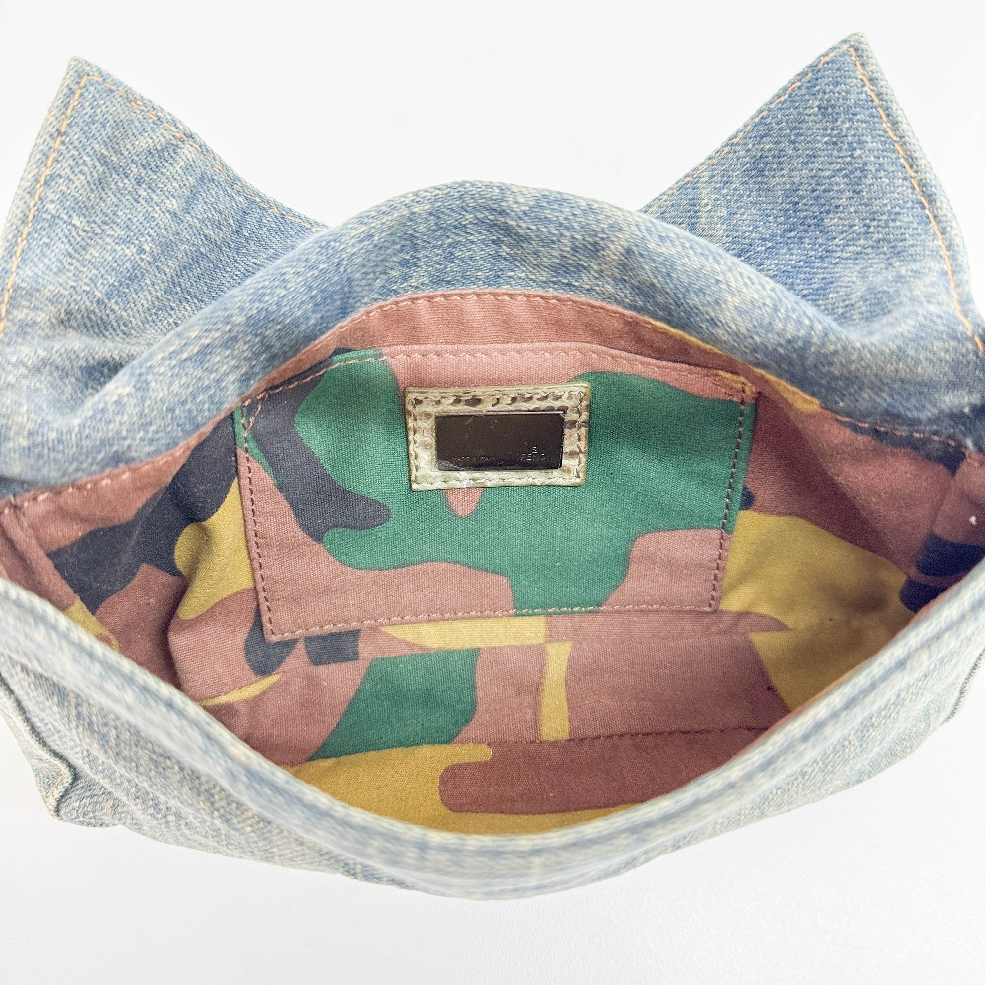 Mini Baguette Blue Denim Shoulder Bag