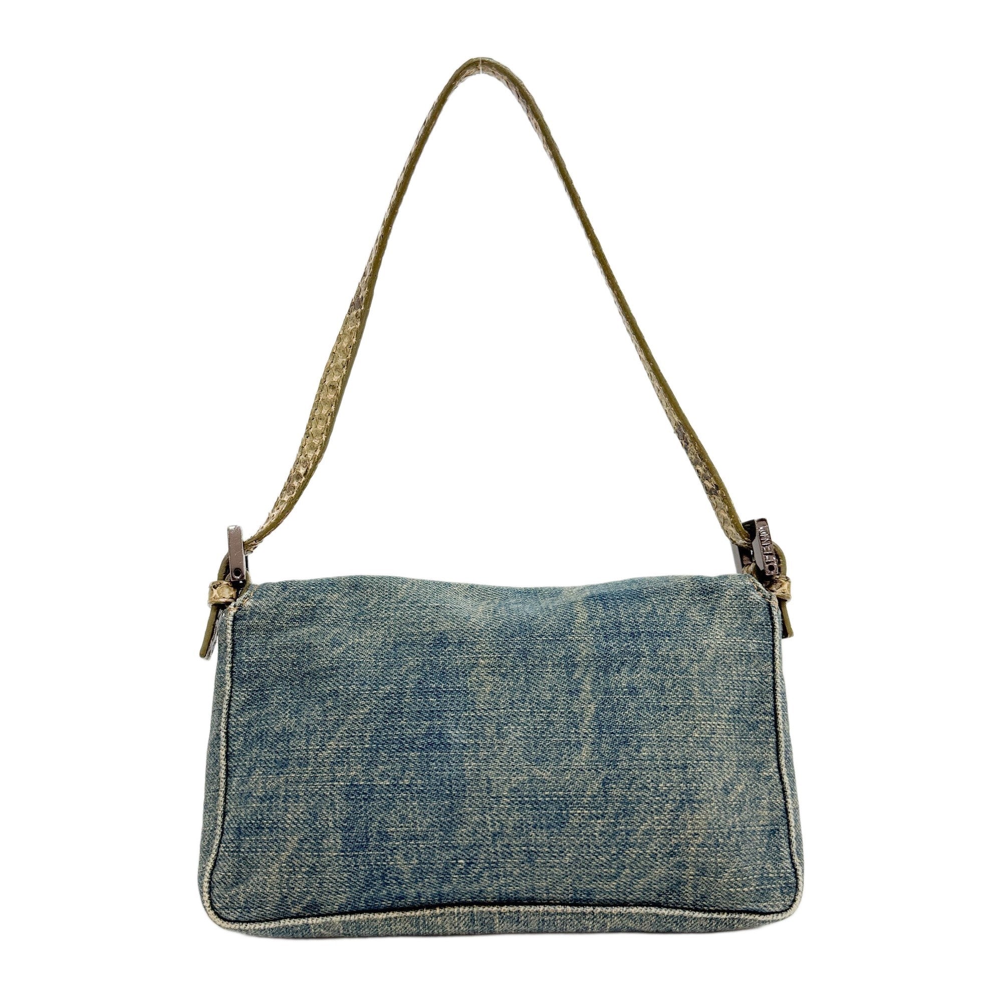 Mini Baguette Blue Denim Shoulder Bag