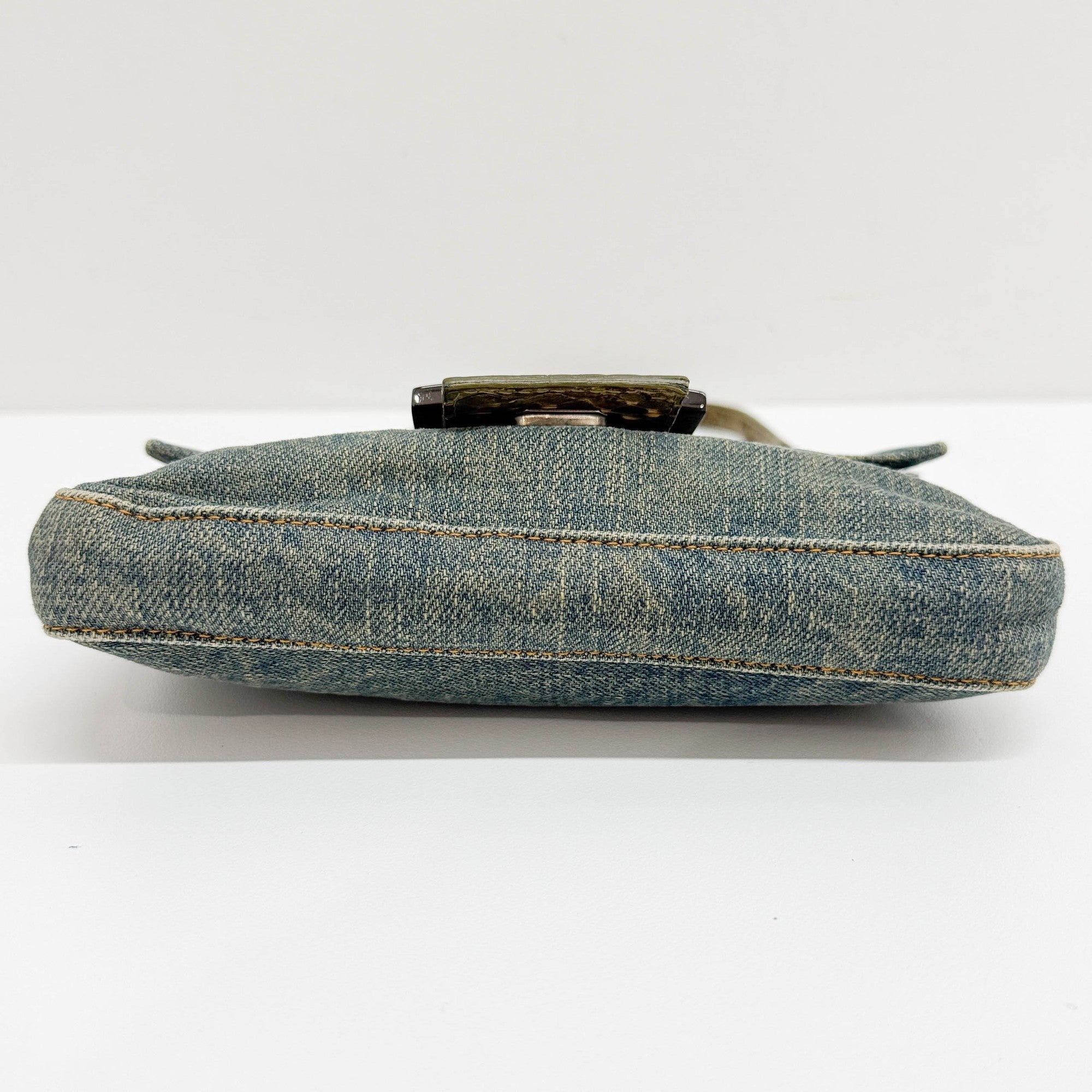 Mini Baguette Blue Denim Shoulder Bag