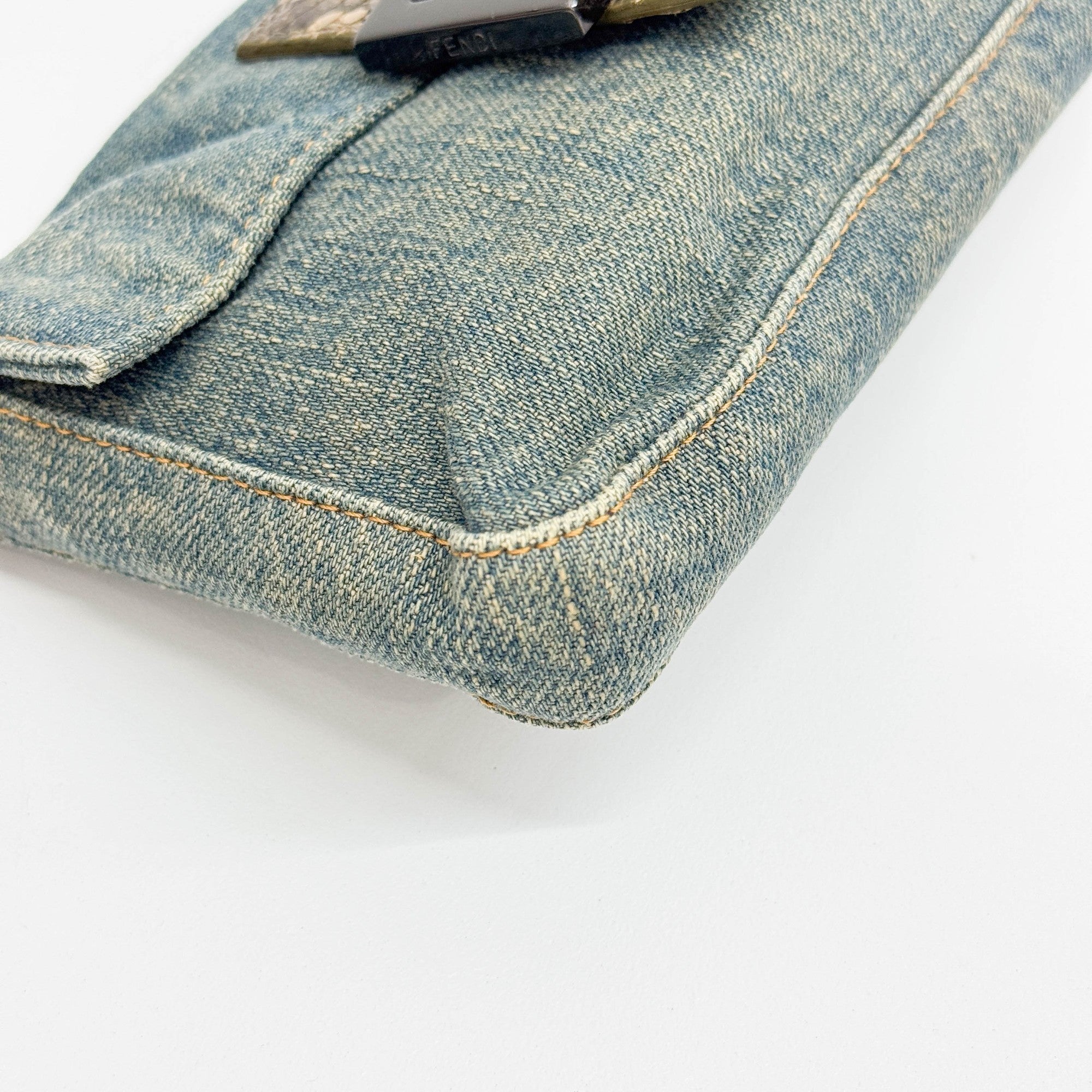 Mini Baguette Blue Denim Shoulder Bag