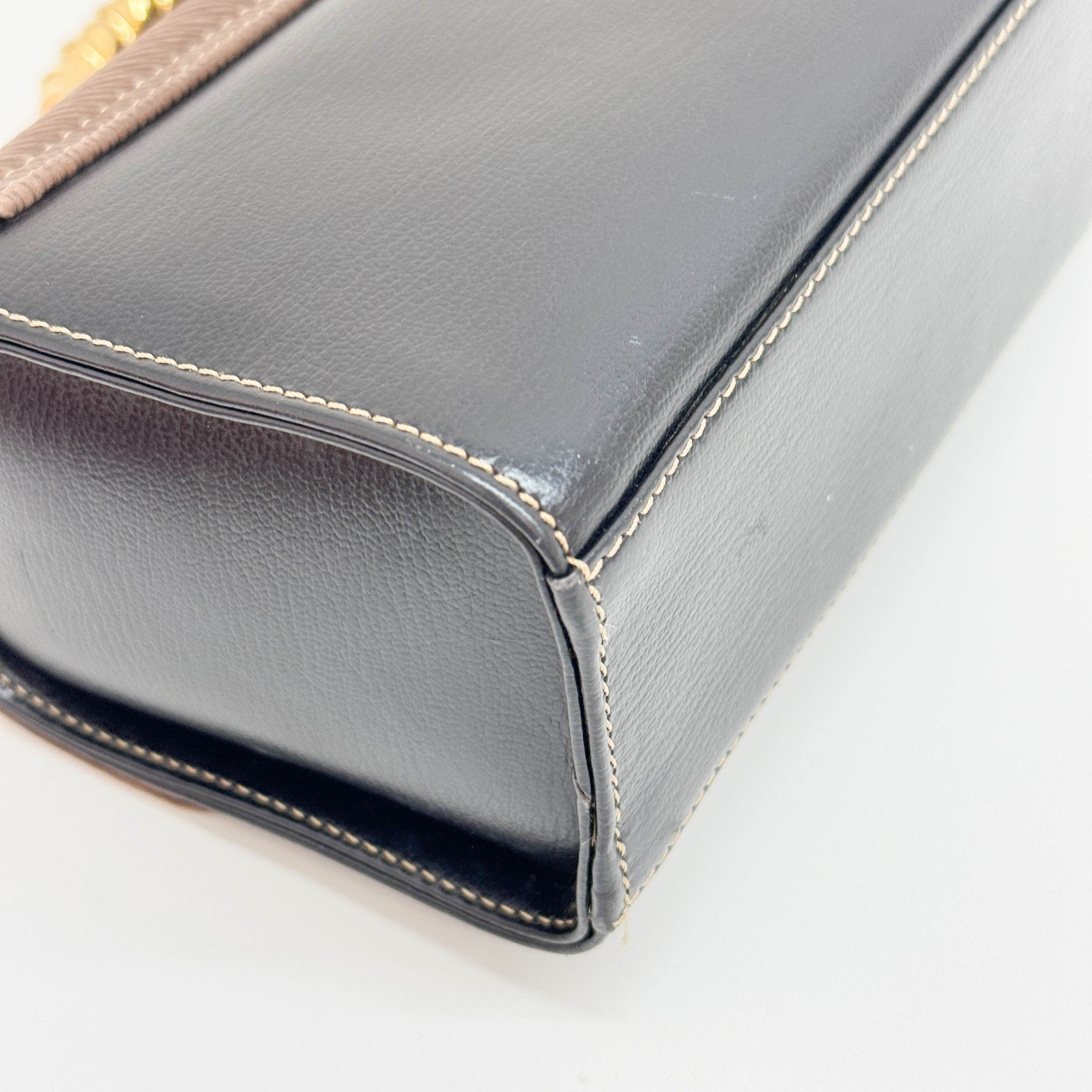 Velasquez Black Leather Hand Bag