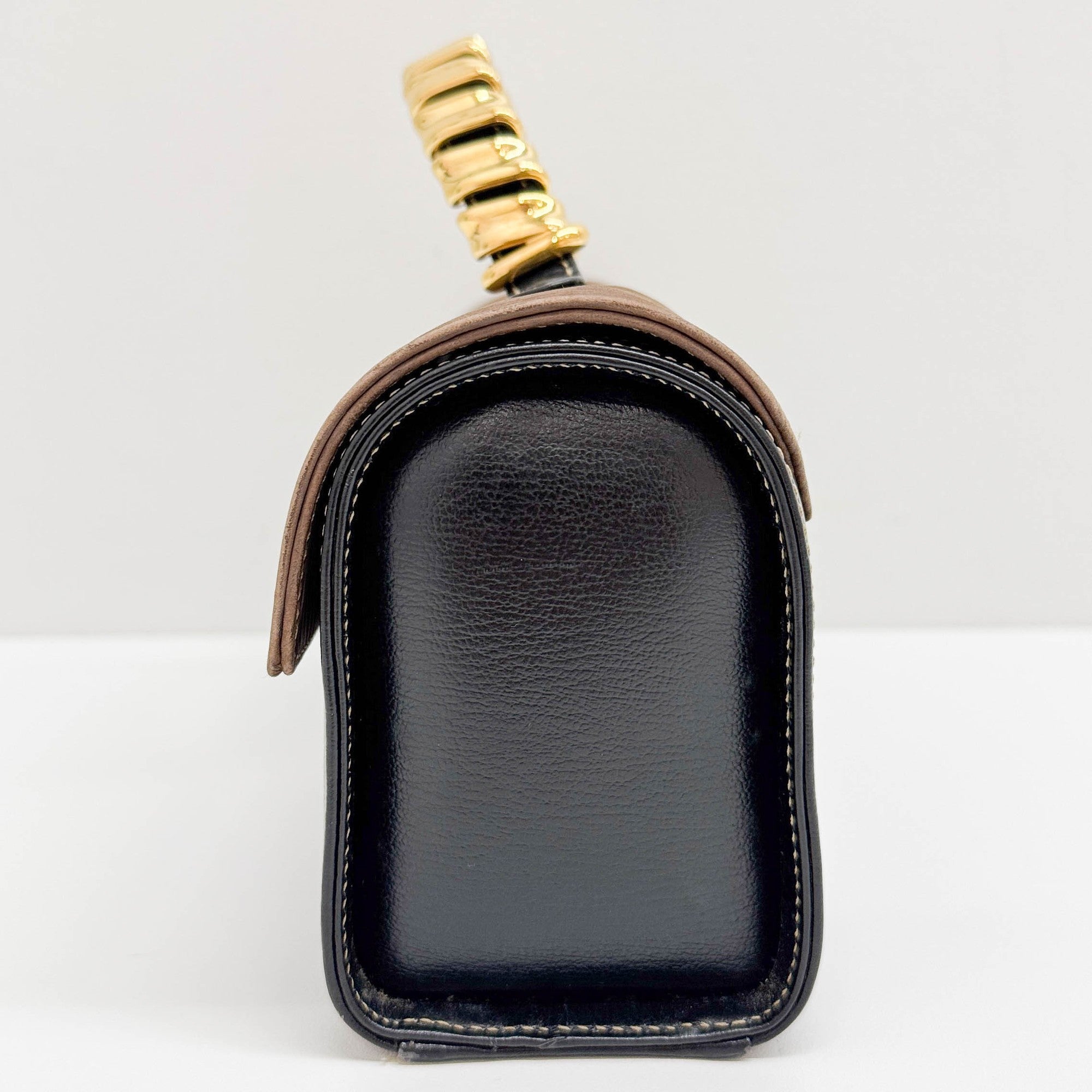 Velasquez Black Leather Hand Bag