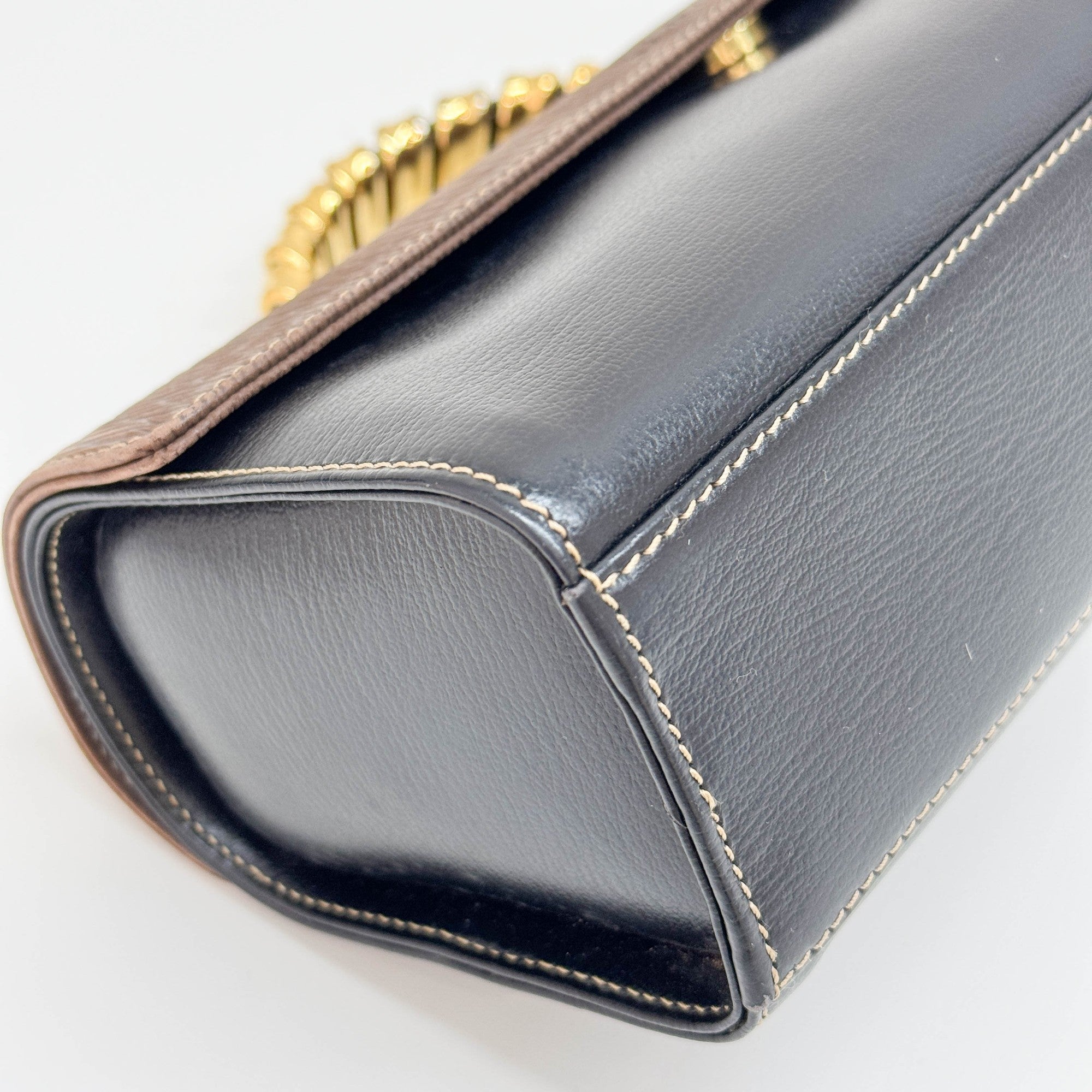 Velasquez Black Leather Hand Bag