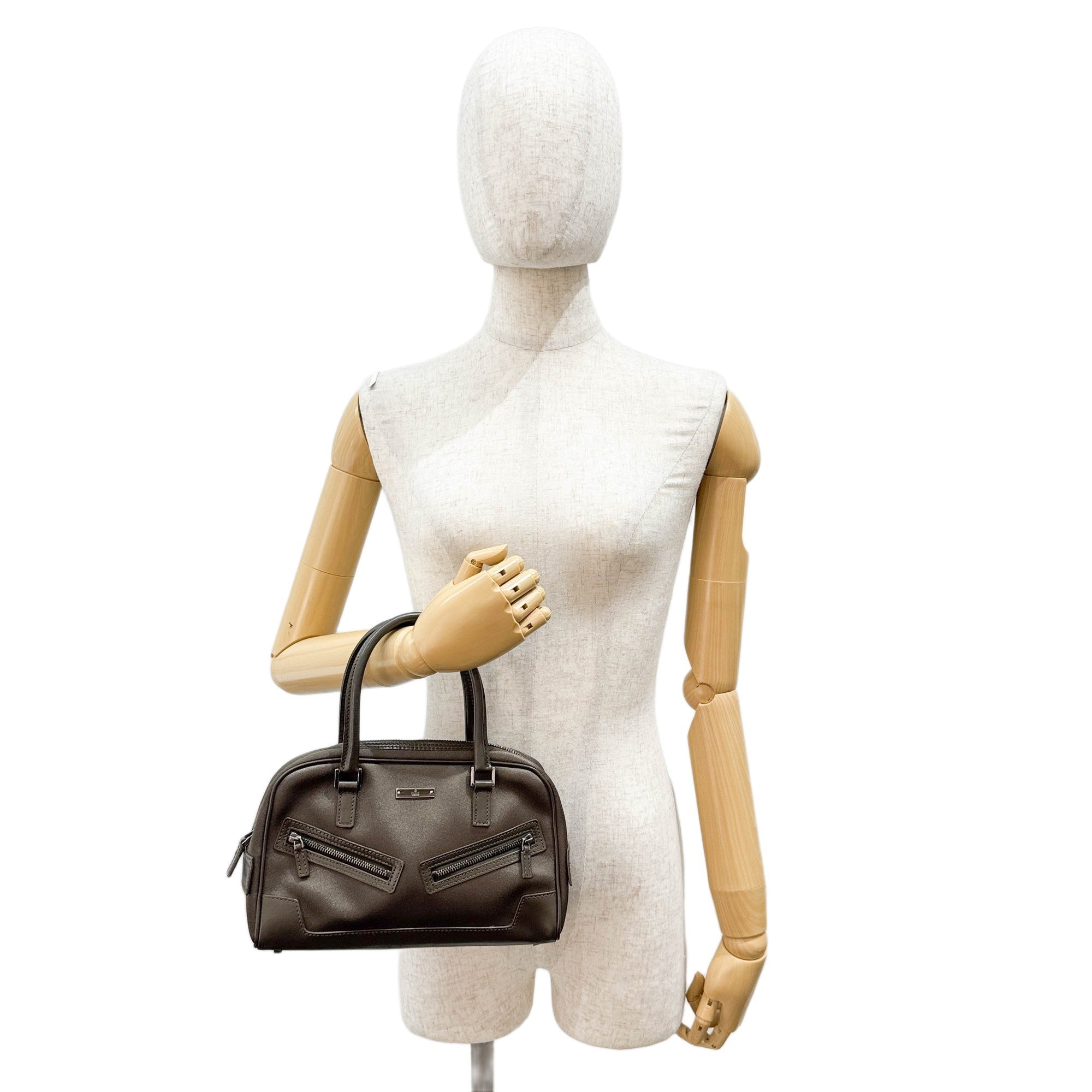 Moss Bronze Satin Hand Bag