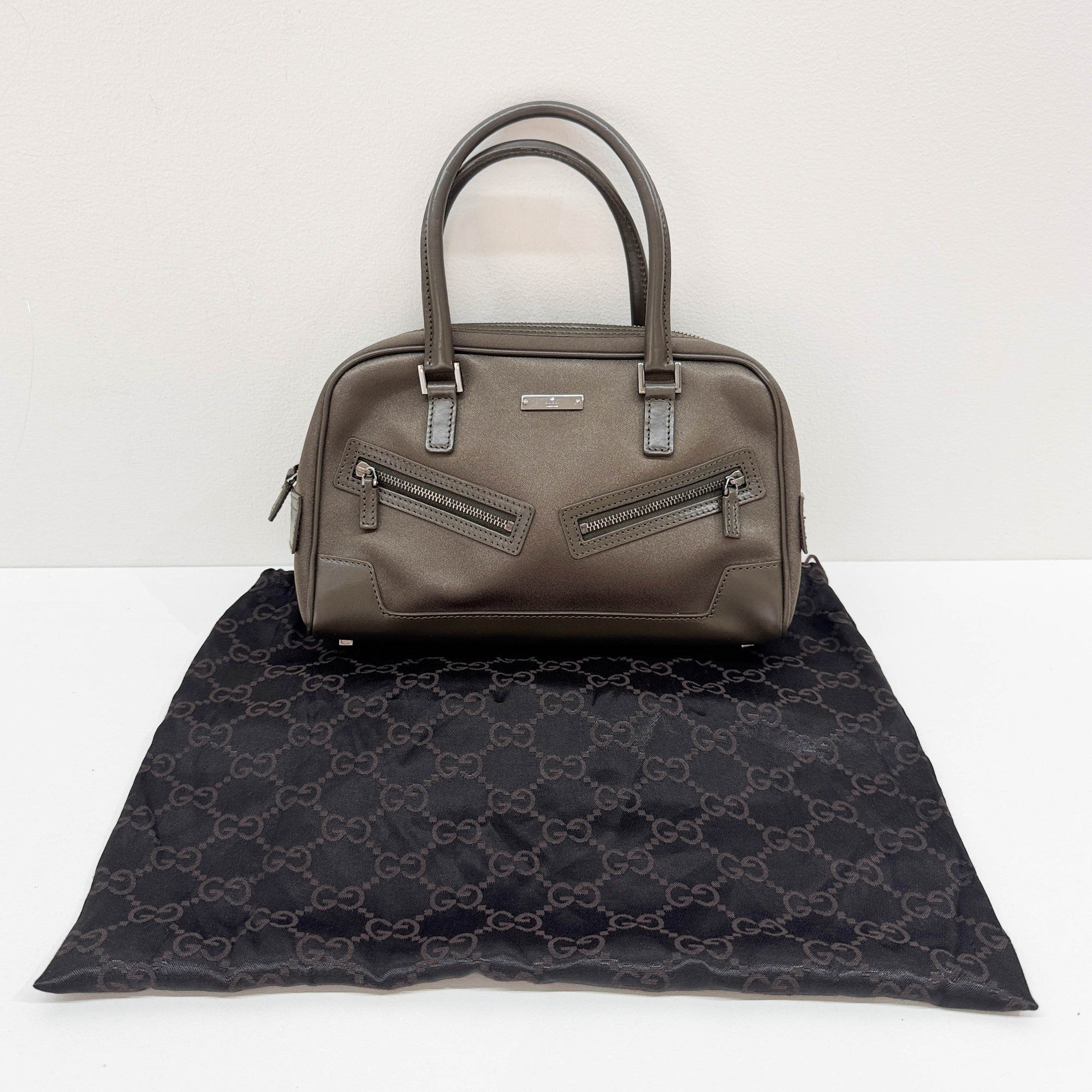 Moss Bronze Satin Hand Bag