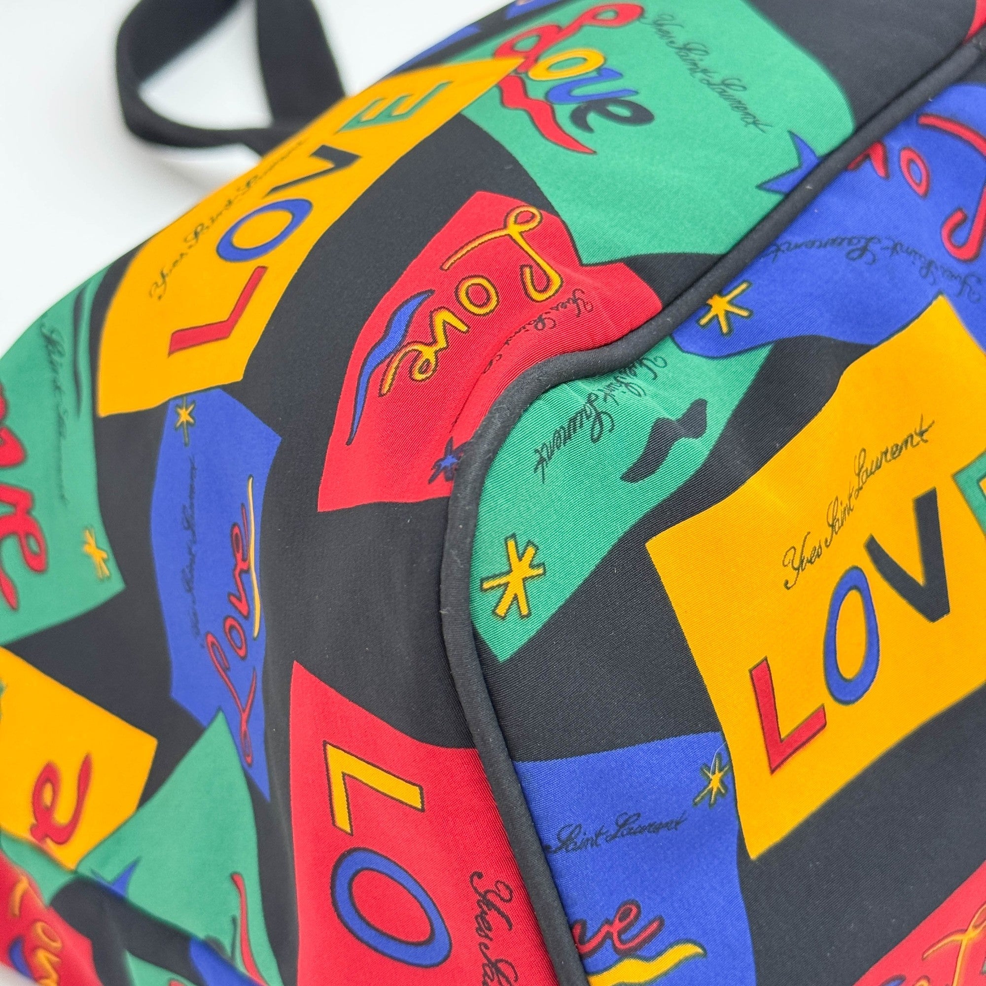 Multicolor "LOVE" Postcard Nylon Shoulder Tote Bag