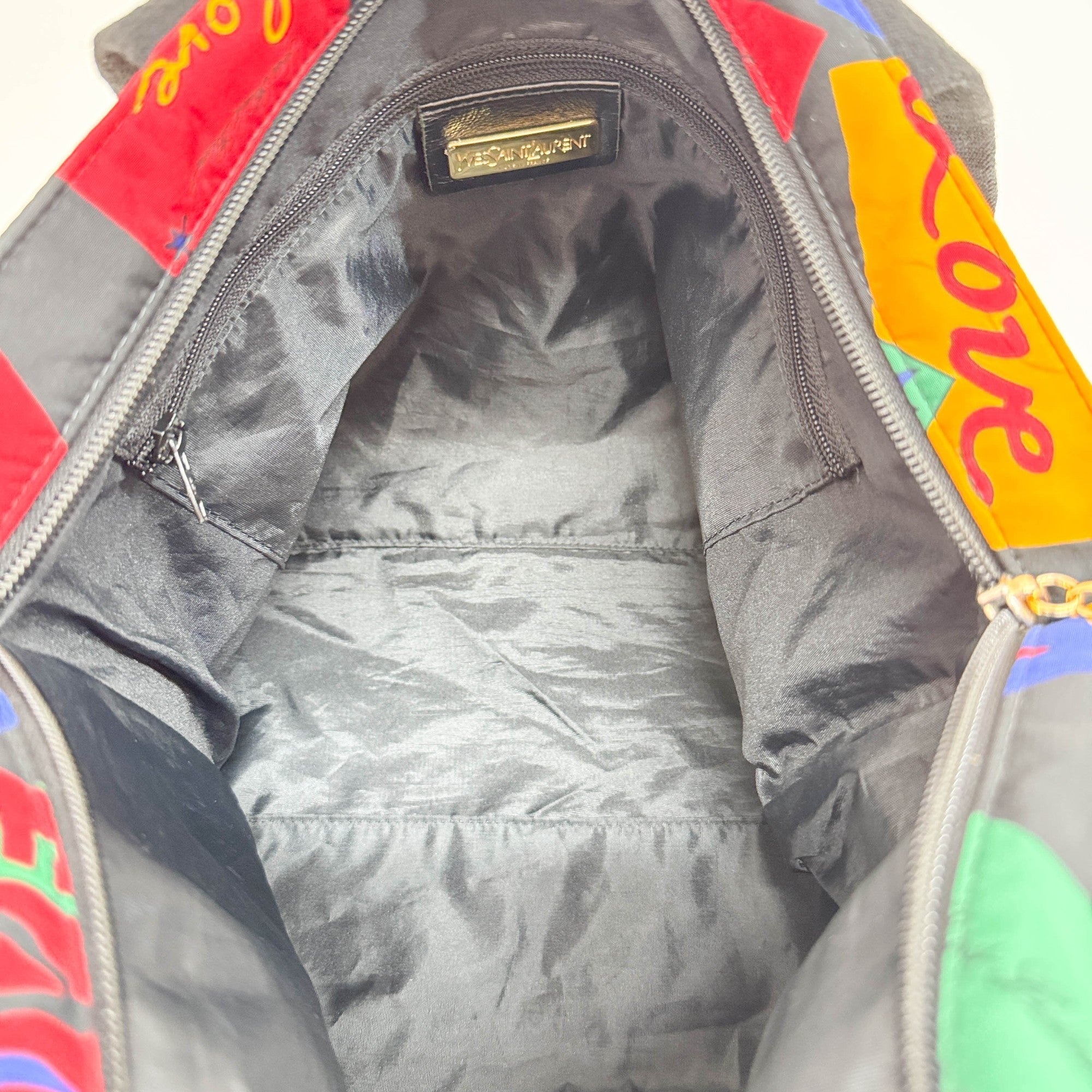 Multicolor "LOVE" Postcard Nylon Shoulder Tote Bag