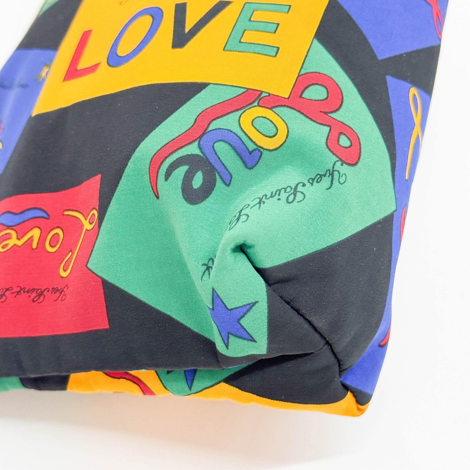 Multicolor "LOVE" Postcard Nylon Shoulder Tote Bag