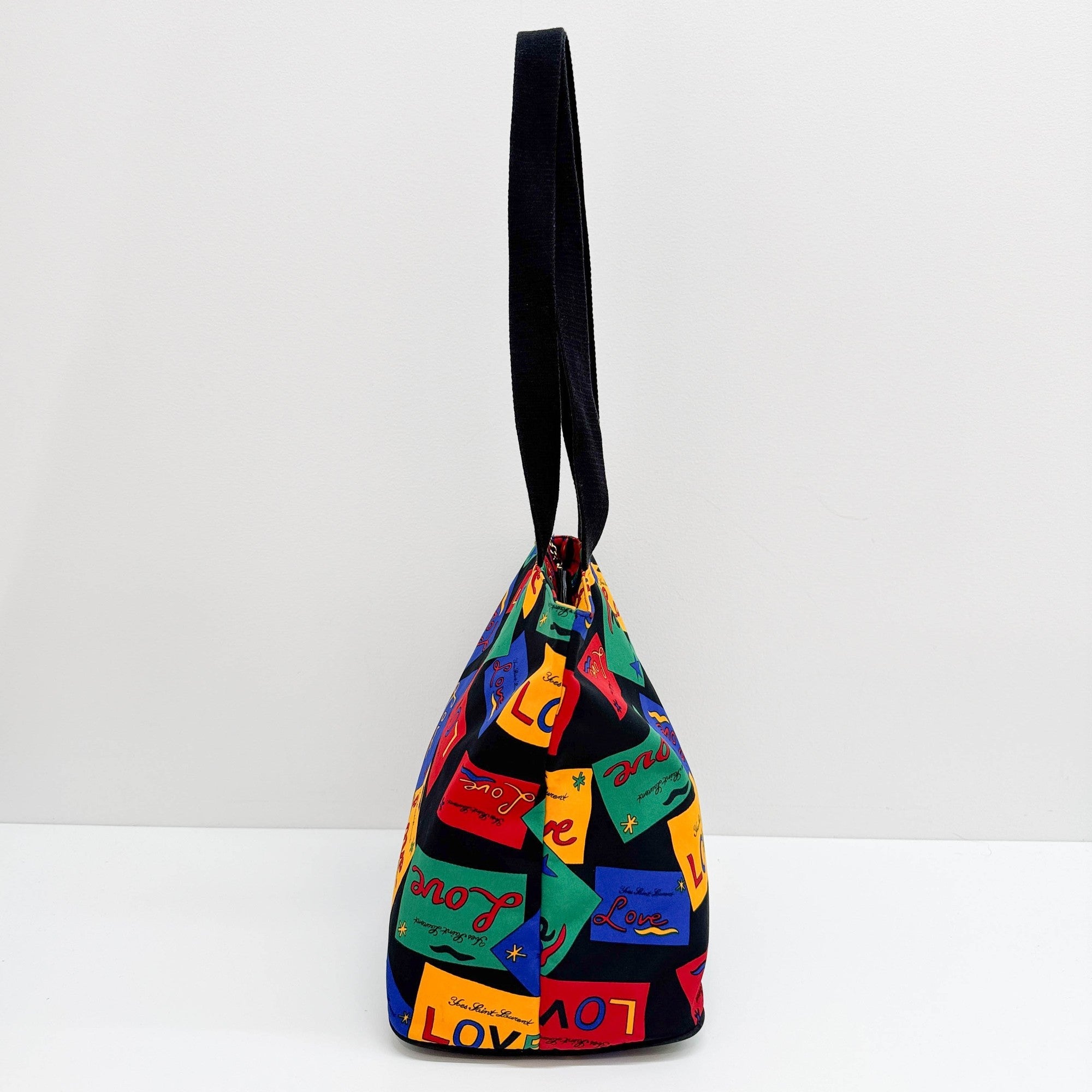Multicolor "LOVE" Postcard Nylon Shoulder Tote Bag