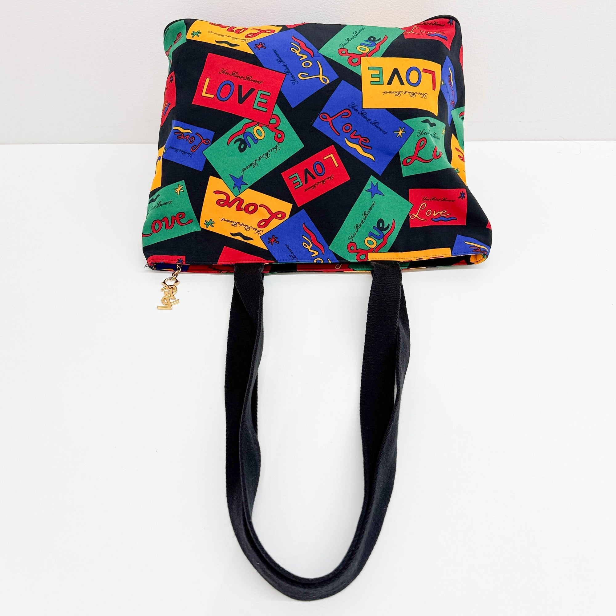 Multicolor "LOVE" Postcard Nylon Shoulder Tote Bag