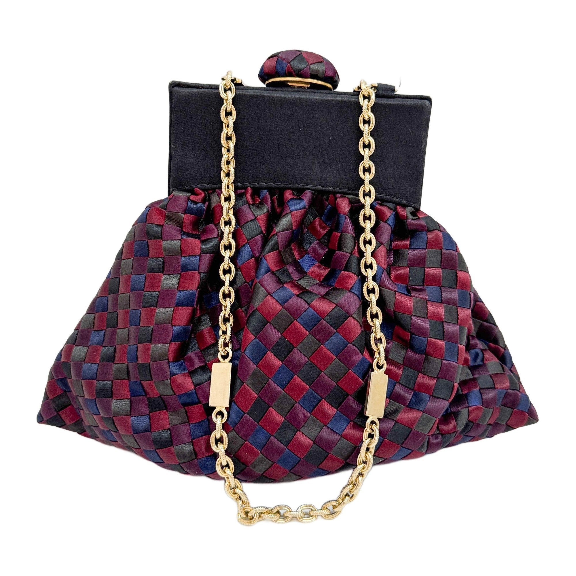 Intrecciato Multicolor Satin Crossbody Bag