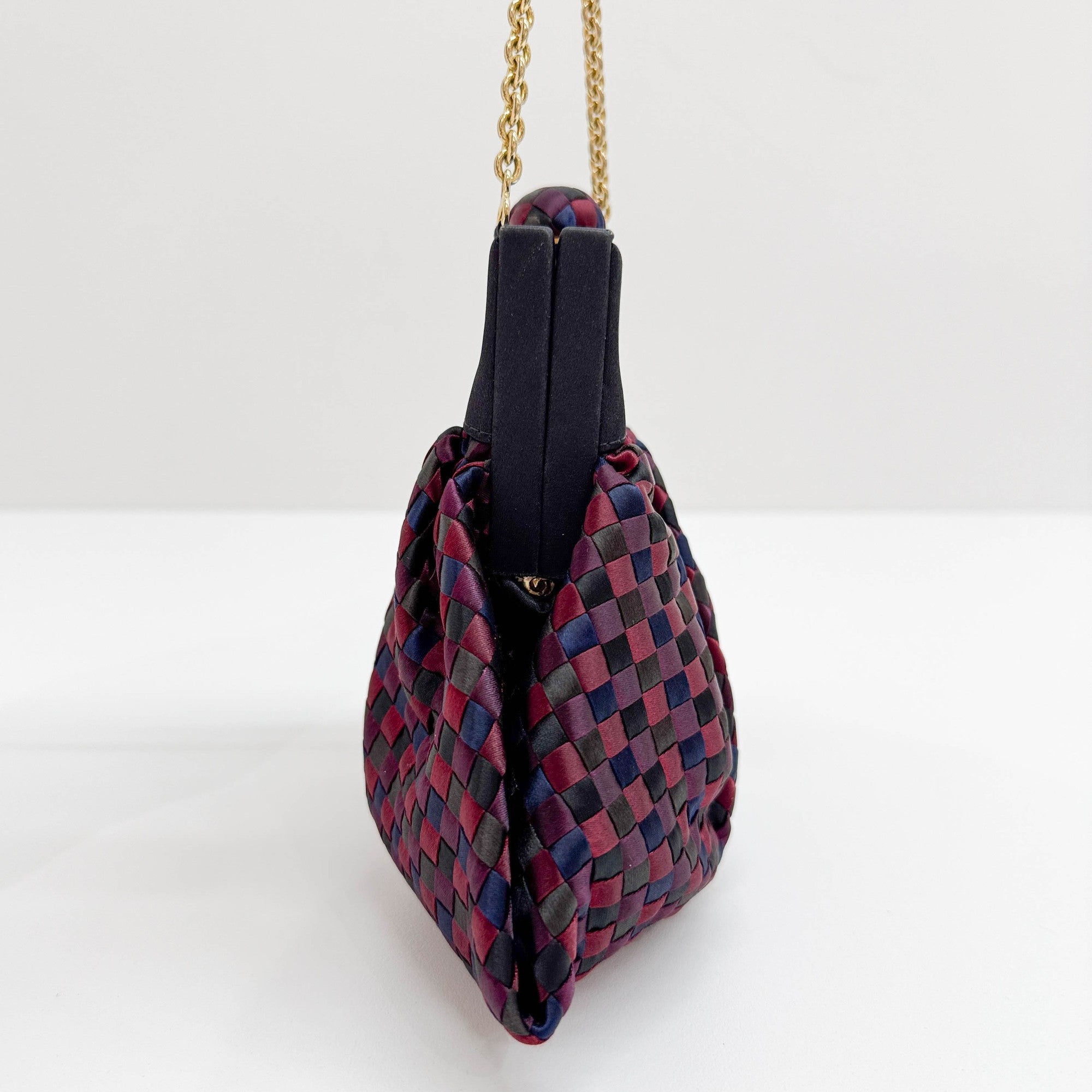 Intrecciato Multicolor Satin Crossbody Bag