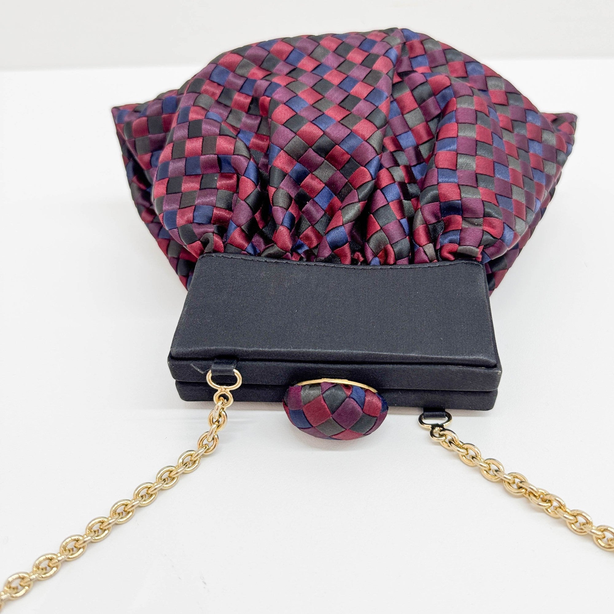 Intrecciato Multicolor Satin Crossbody Bag