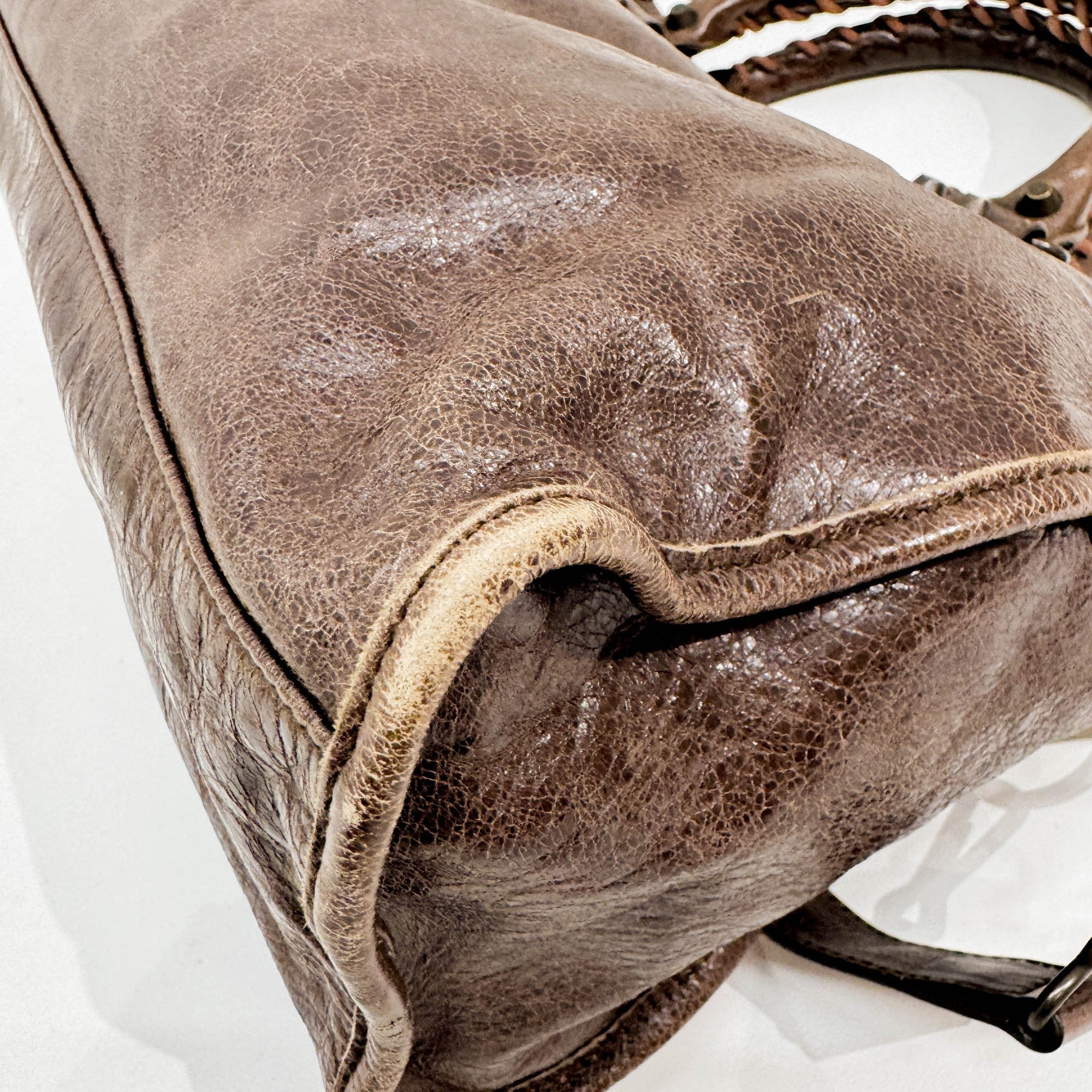 The City Brown Leather Two Way Bag