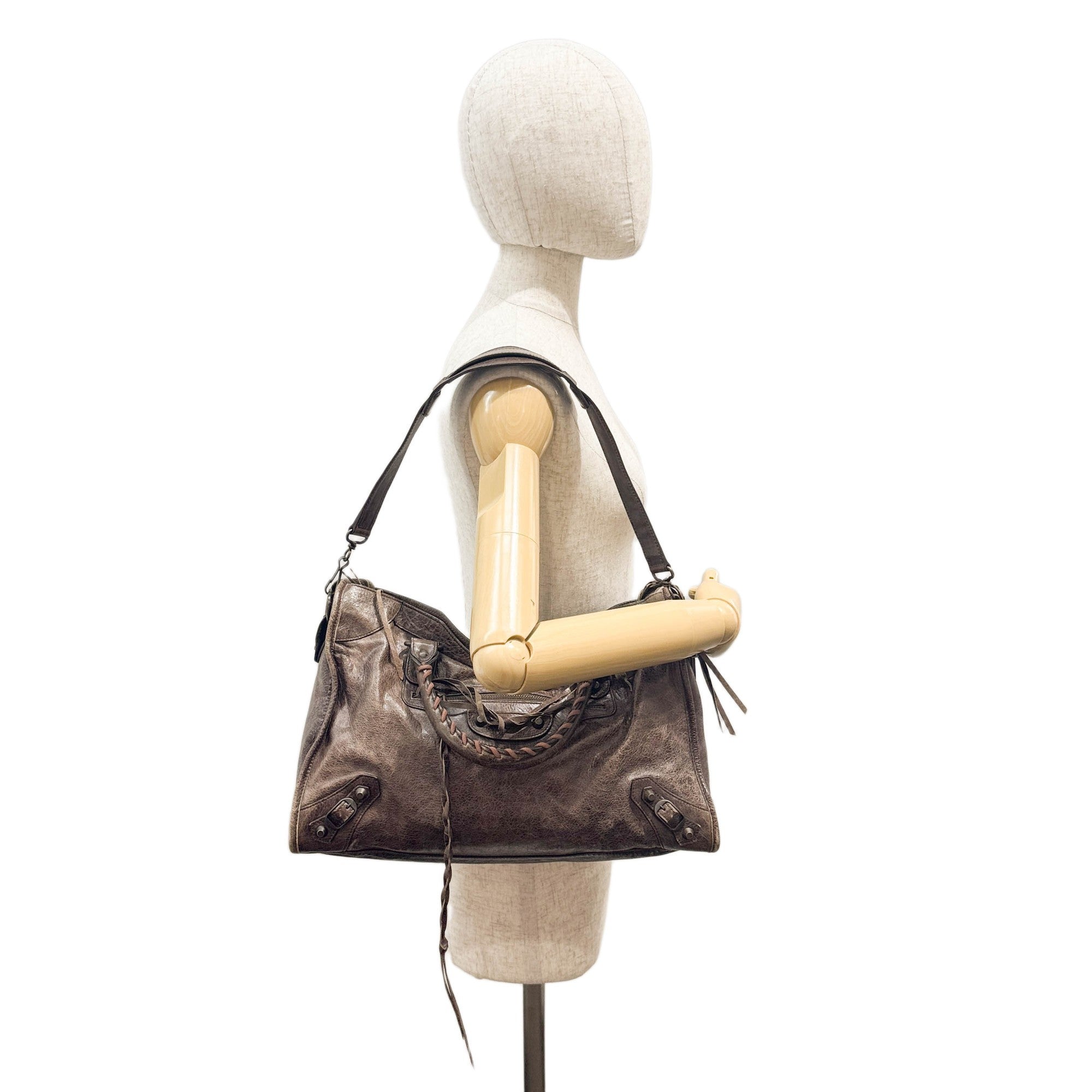 The City Brown Leather Two Way Bag