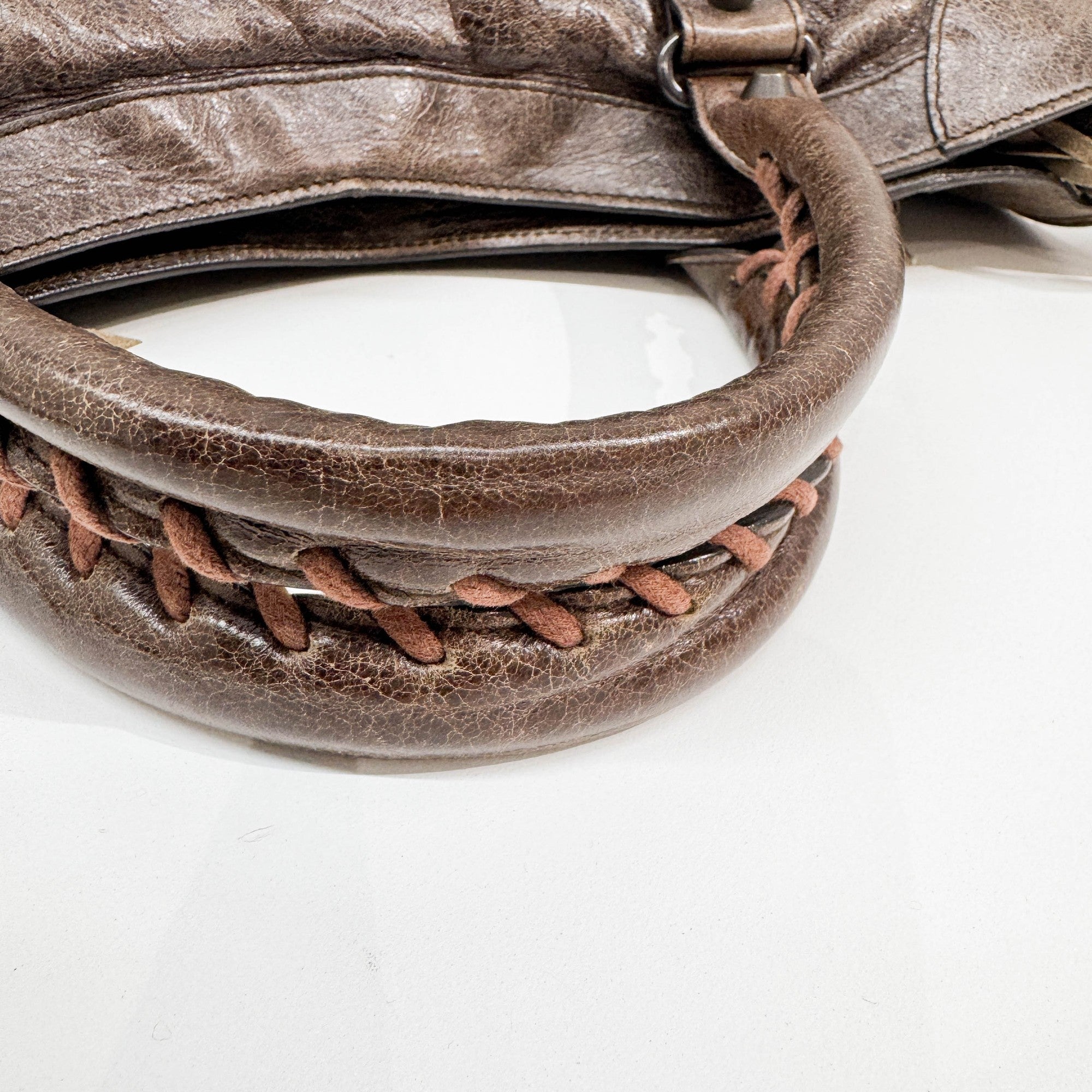 The City Brown Leather Two Way Bag