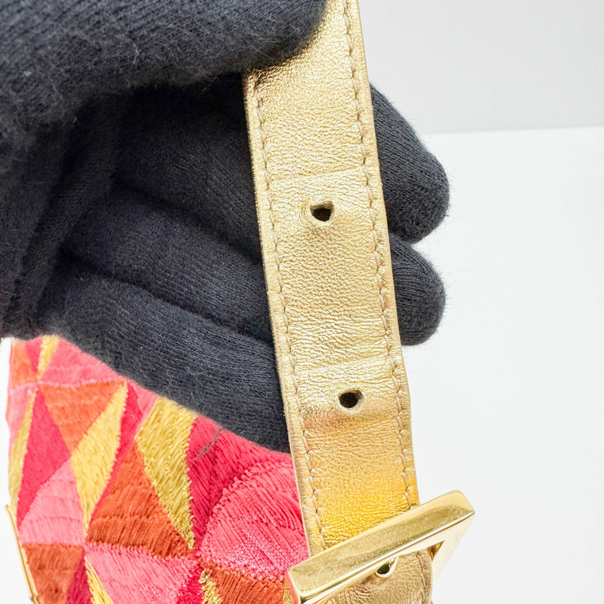 Mamma Baguette Multicolor Satin Shoulder Bag