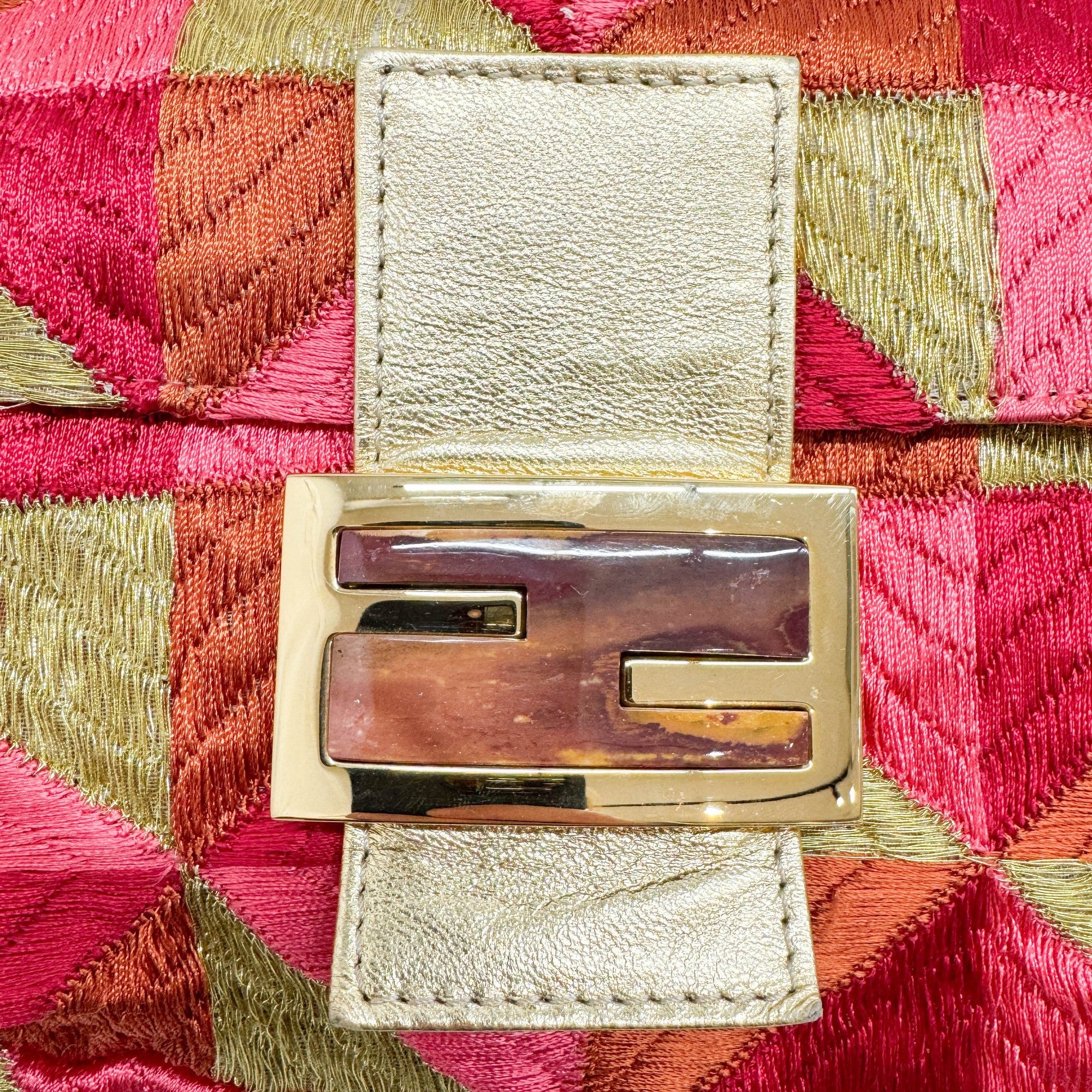 Mamma Baguette Multicolor Satin Shoulder Bag