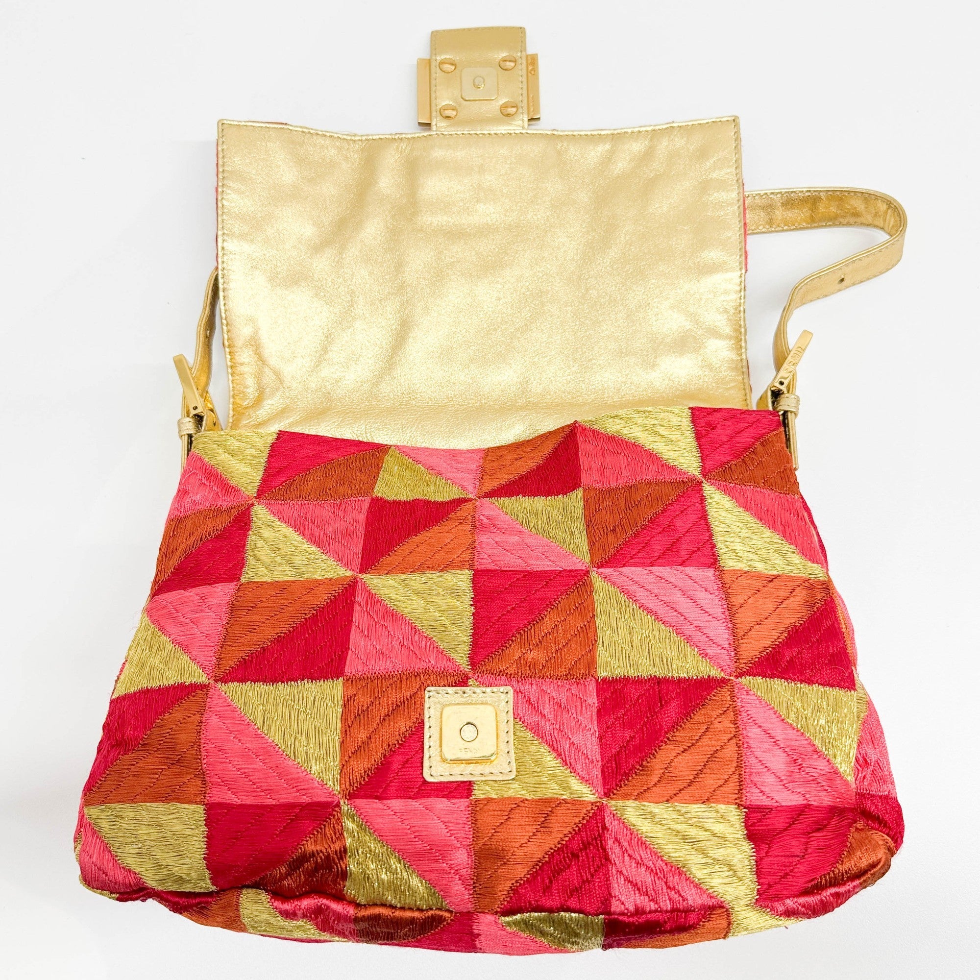 Mamma Baguette Multicolor Satin Shoulder Bag