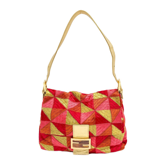 Mamma Baguette Multicolor Satin Shoulder Bag