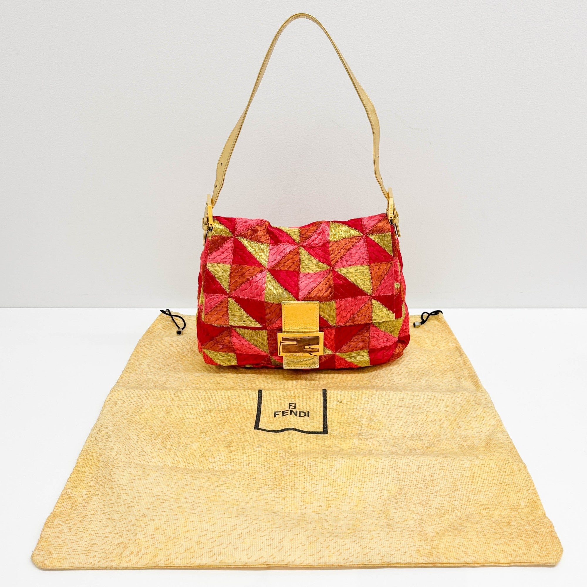 Mamma Baguette Multicolor Satin Shoulder Bag