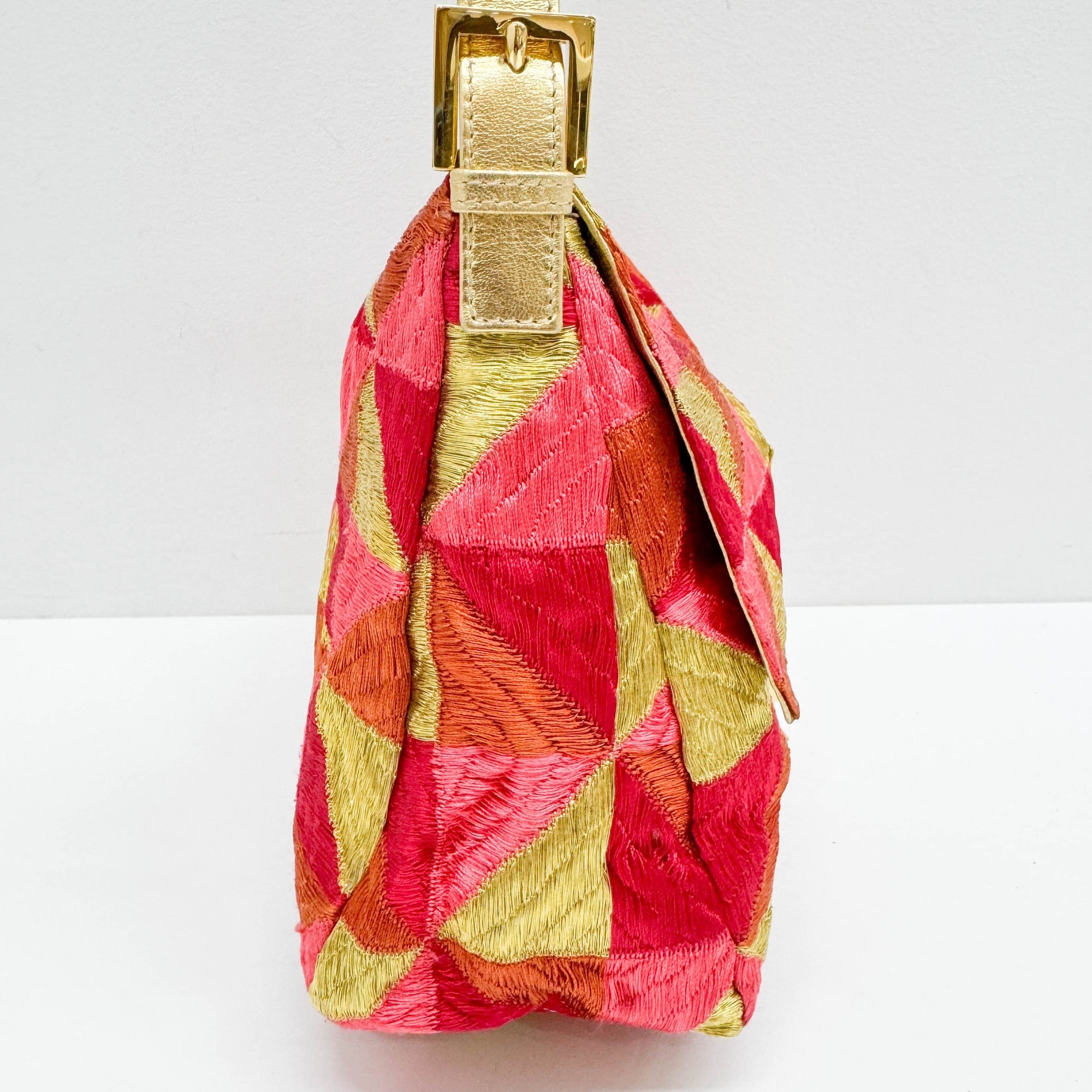 Mamma Baguette Multicolor Satin Shoulder Bag