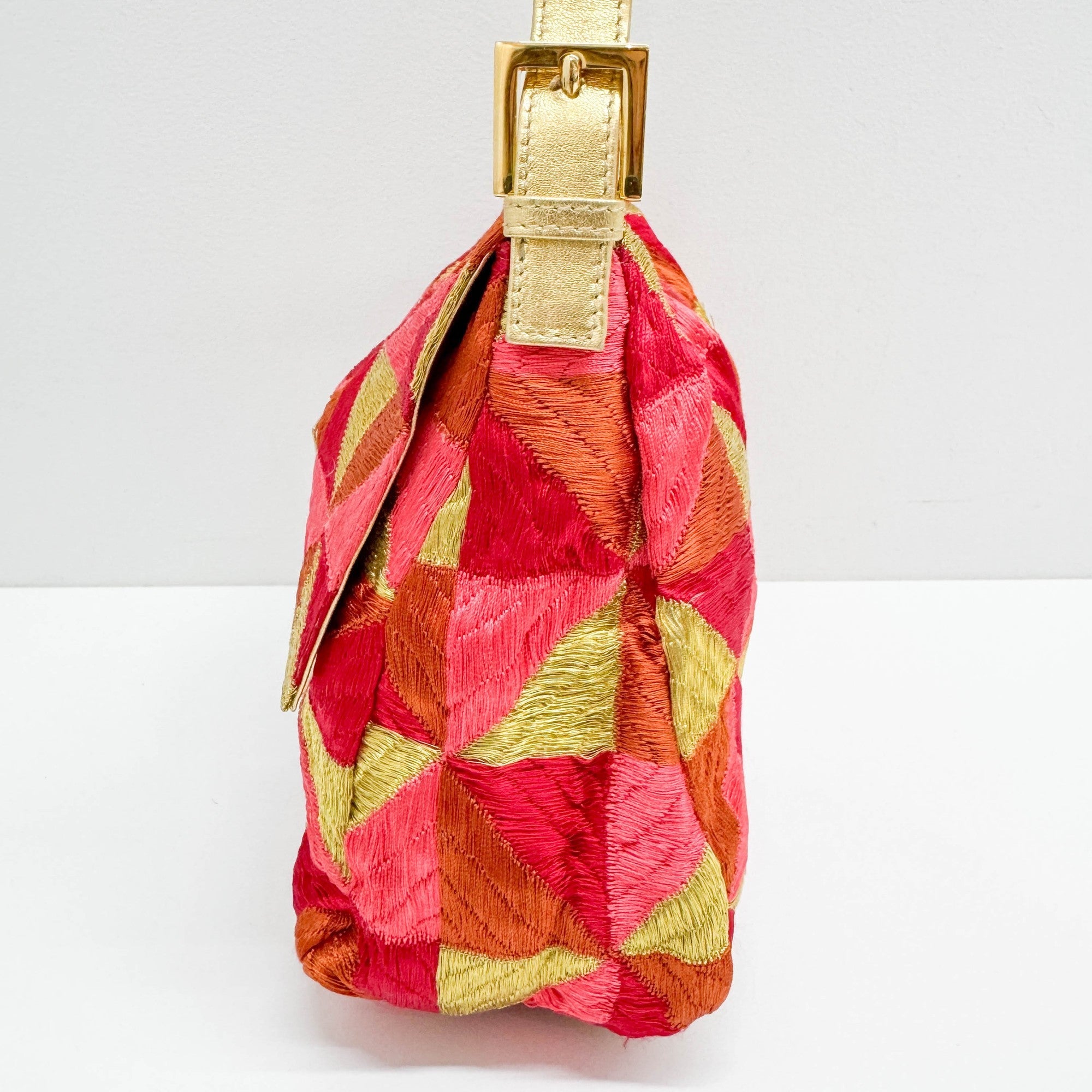 Mamma Baguette Multicolor Satin Shoulder Bag