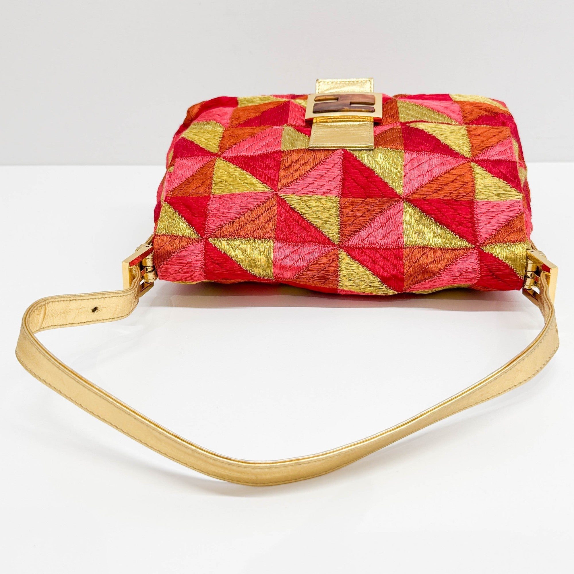 Mamma Baguette Multicolor Satin Shoulder Bag