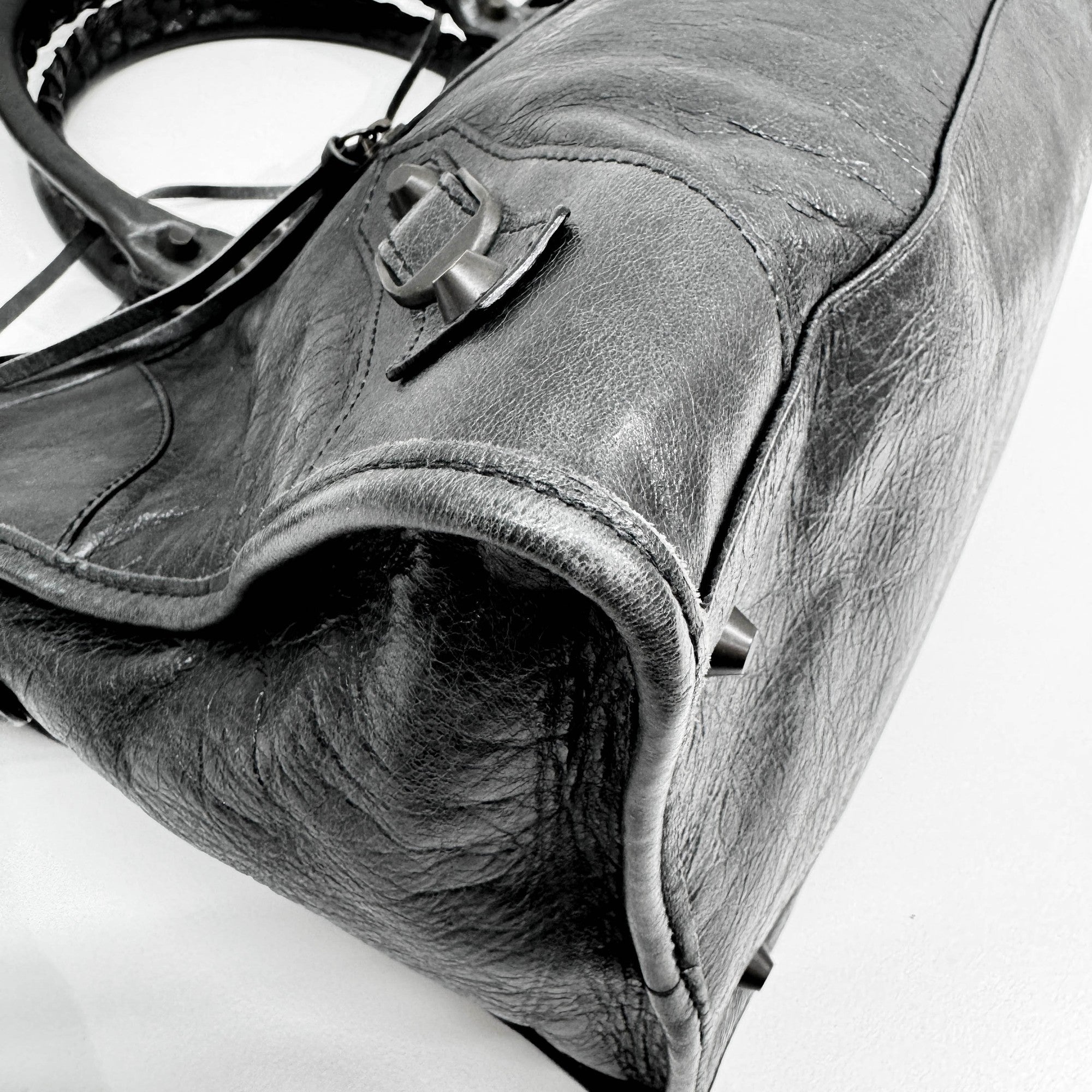 Part Time Black Leather Two Way Bag