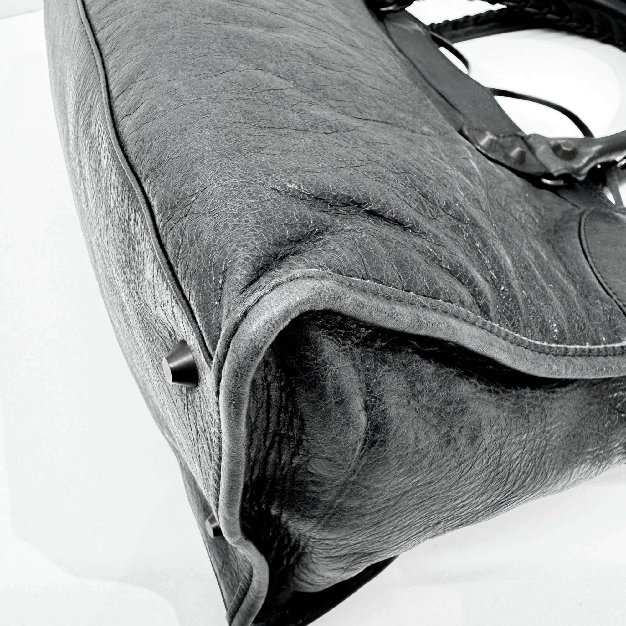 Part Time Black Leather Two Way Bag