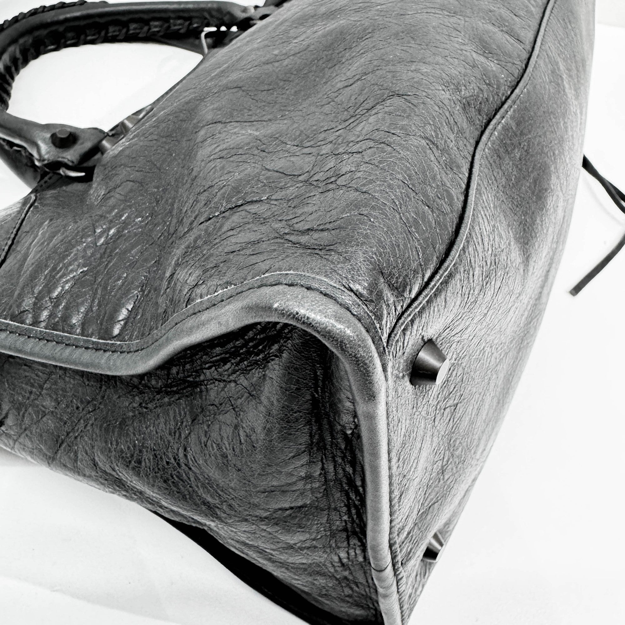 Part Time Black Leather Two Way Bag