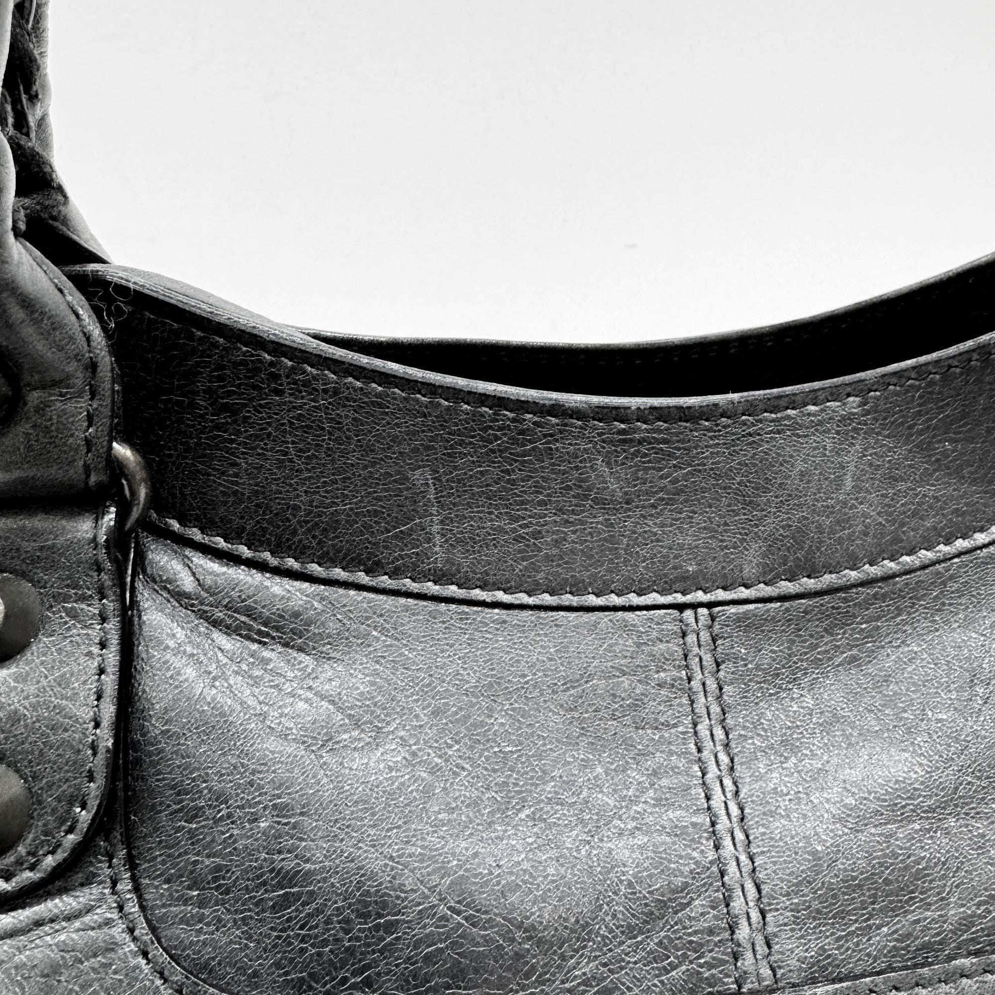 Part Time Black Leather Two Way Bag