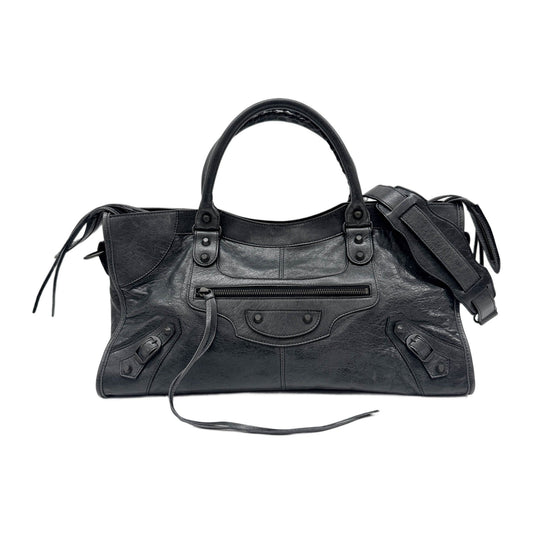 Part Time Black Leather Two Way Bag