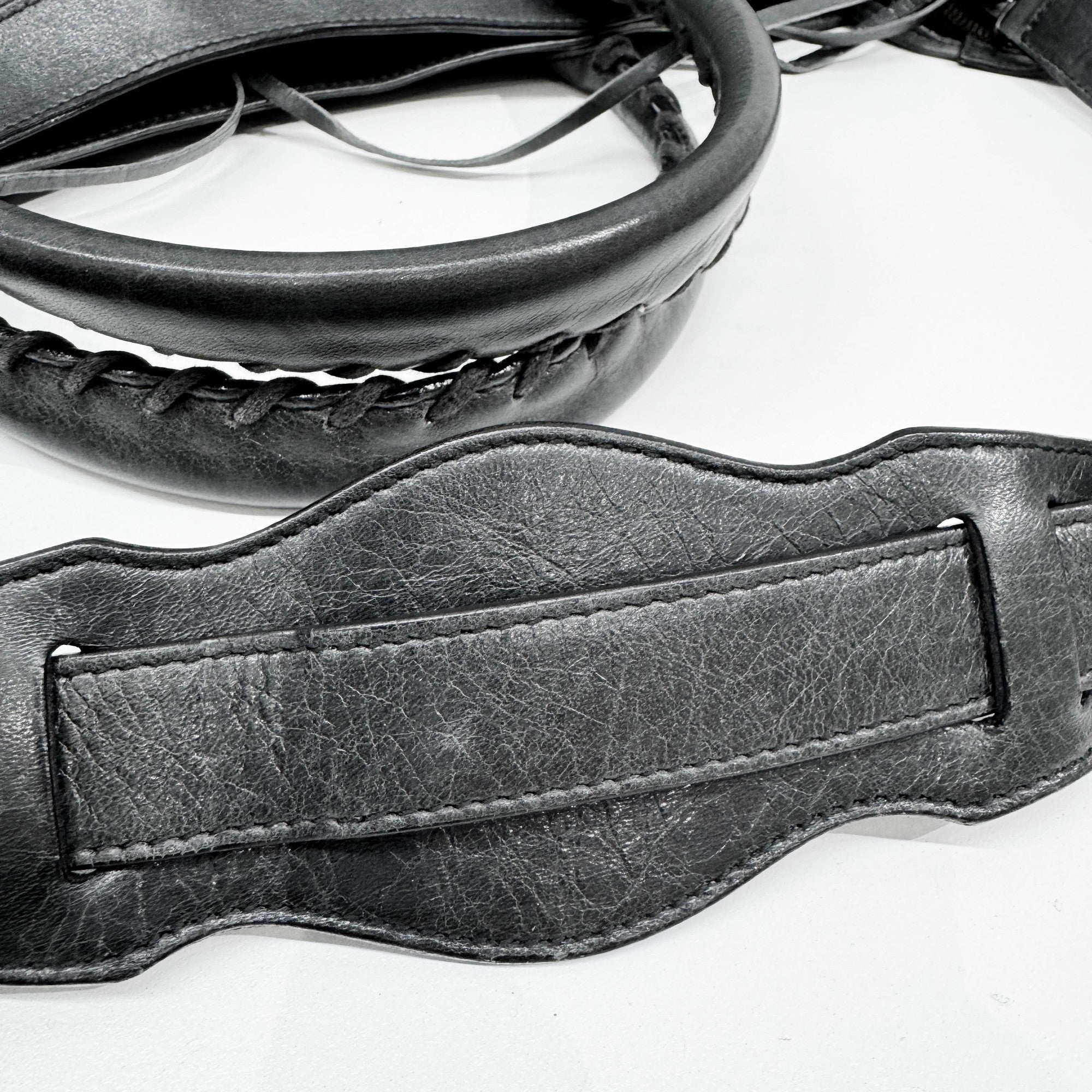 Part Time Black Leather Two Way Bag