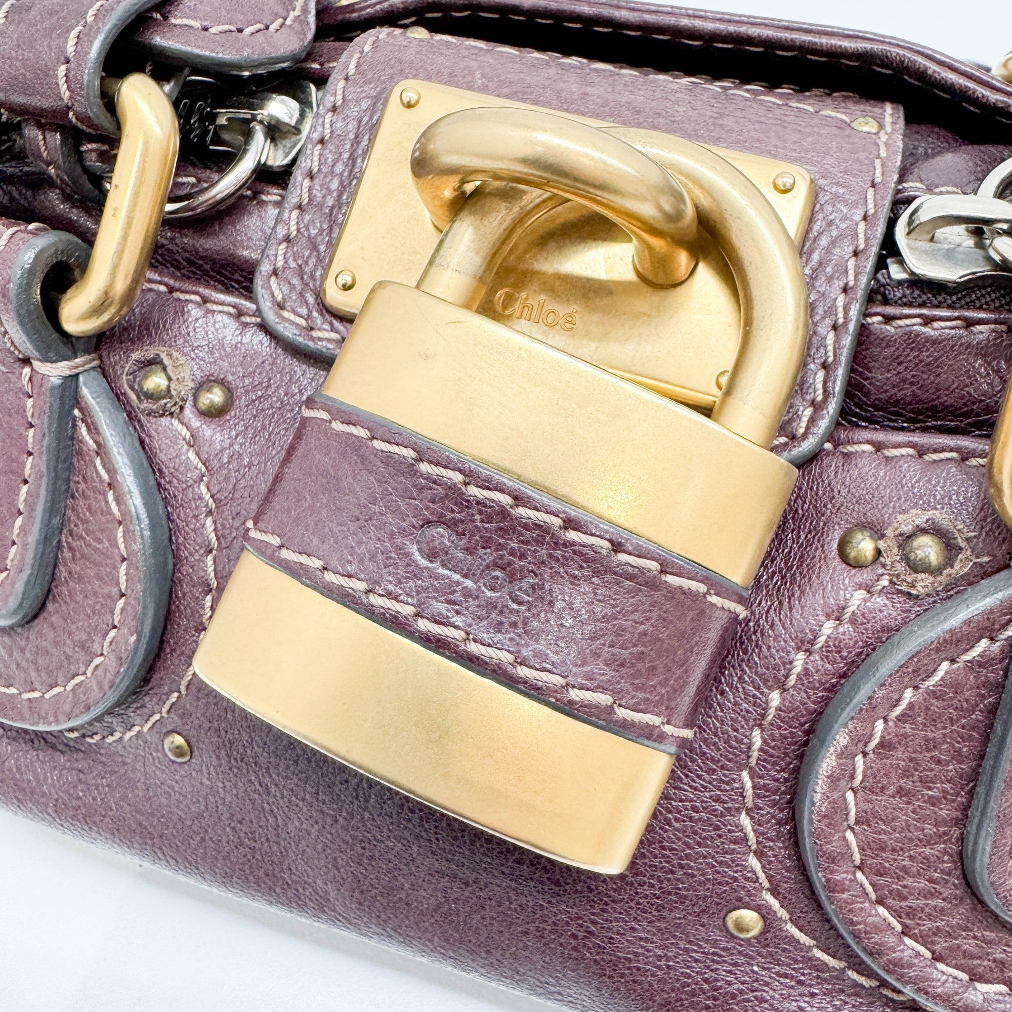 Mini Paddington Burgundy Leather Hand Bag